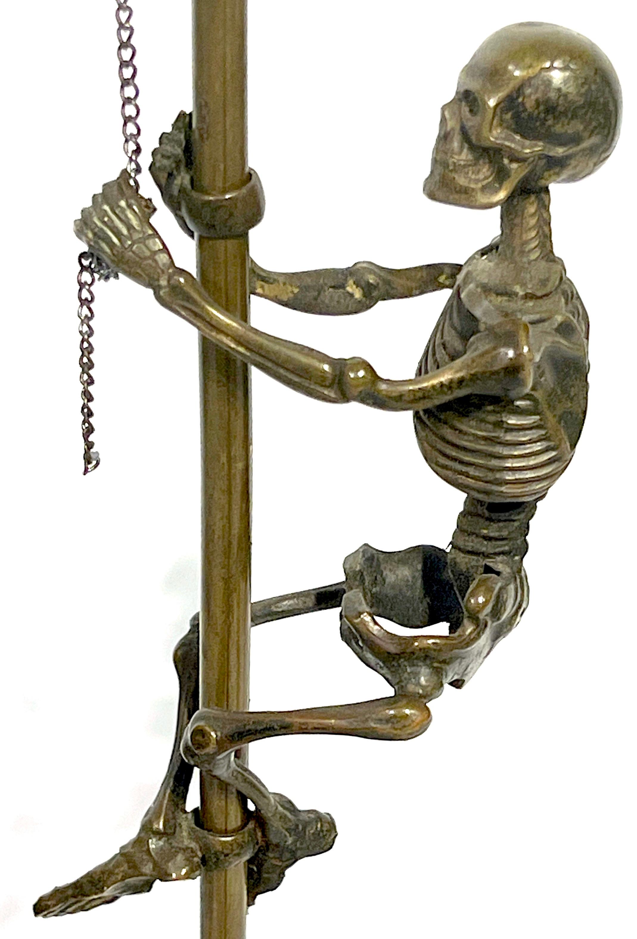 19th C European Bronze 'Memento Mori' /Analogical Mechanical Skeleton Sculpture  8