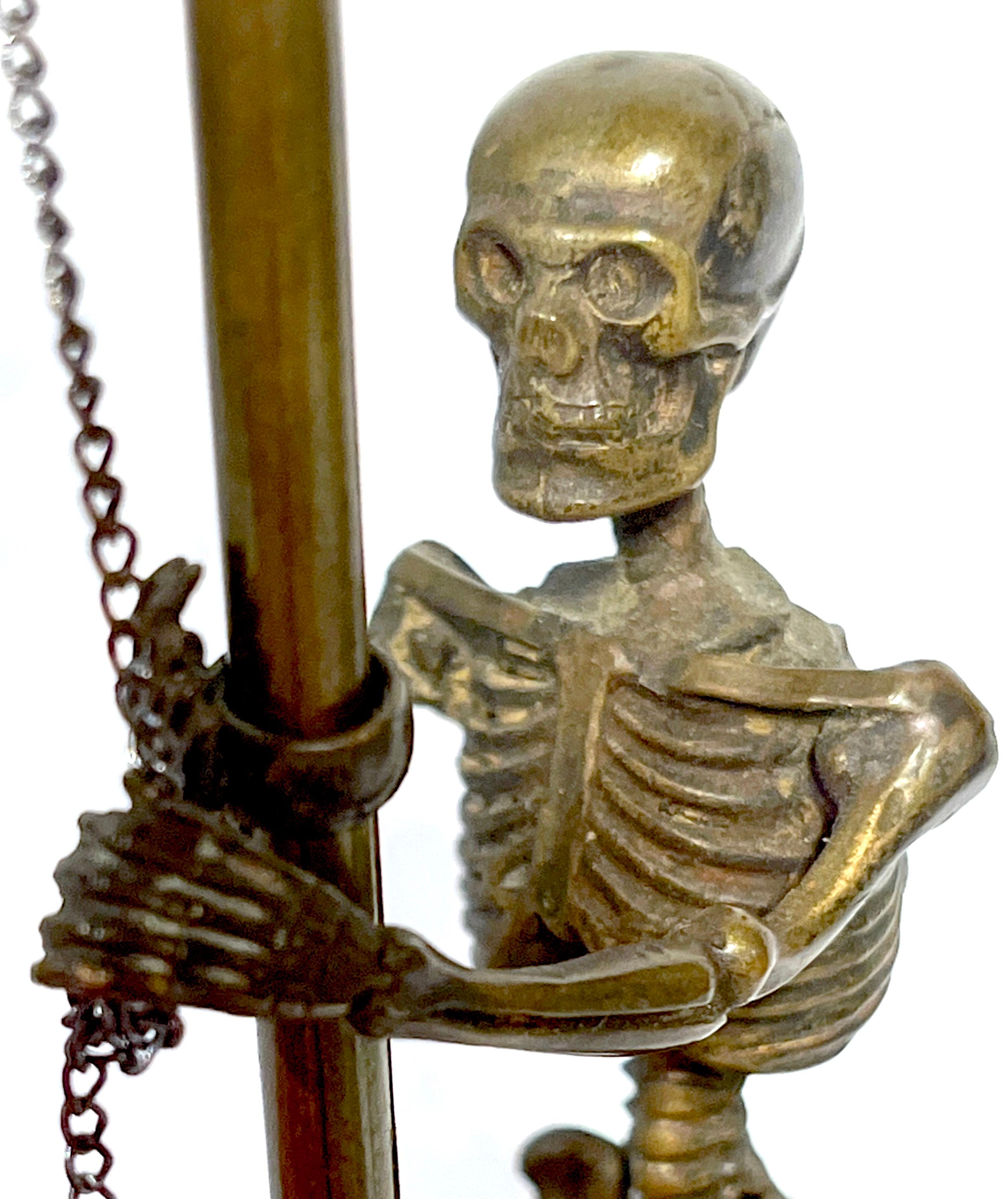 19th C European Bronze 'Memento Mori' /Analogical Mechanical Skeleton Sculpture  9