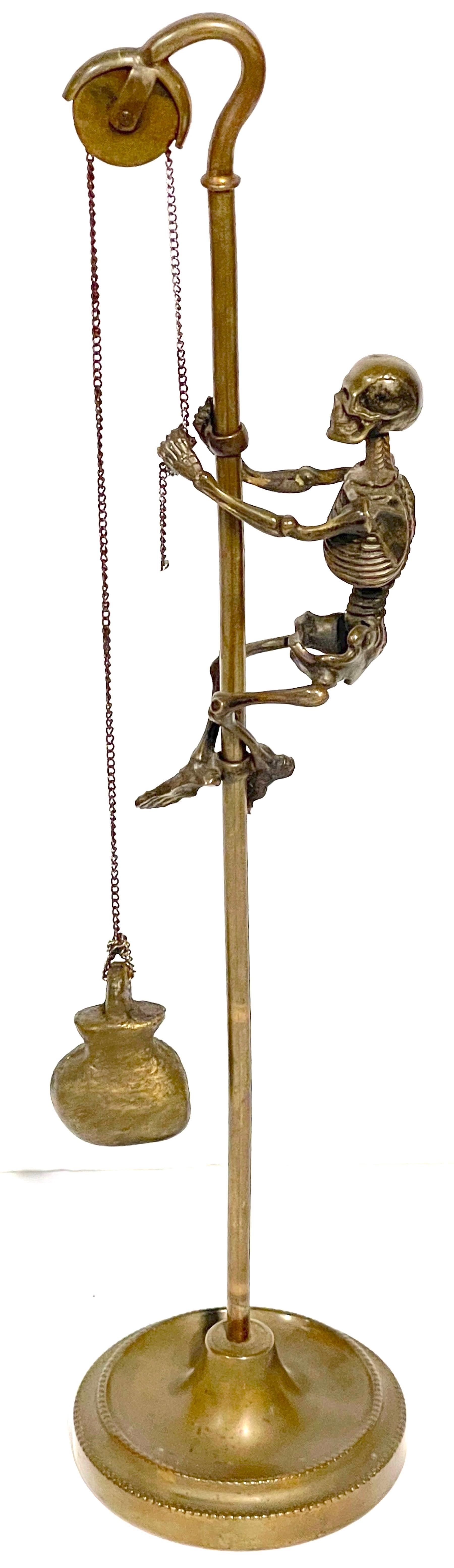 19th C European Bronze 'Memento Mori' /Analogical Mechanical Skeleton Sculpture 
Probably of French or Italian origin, Mid to late 19th Century, Unmarked. 

An exceptional 19th-century European bronze 'Memento Mori' mechanical skeleton sculpture,