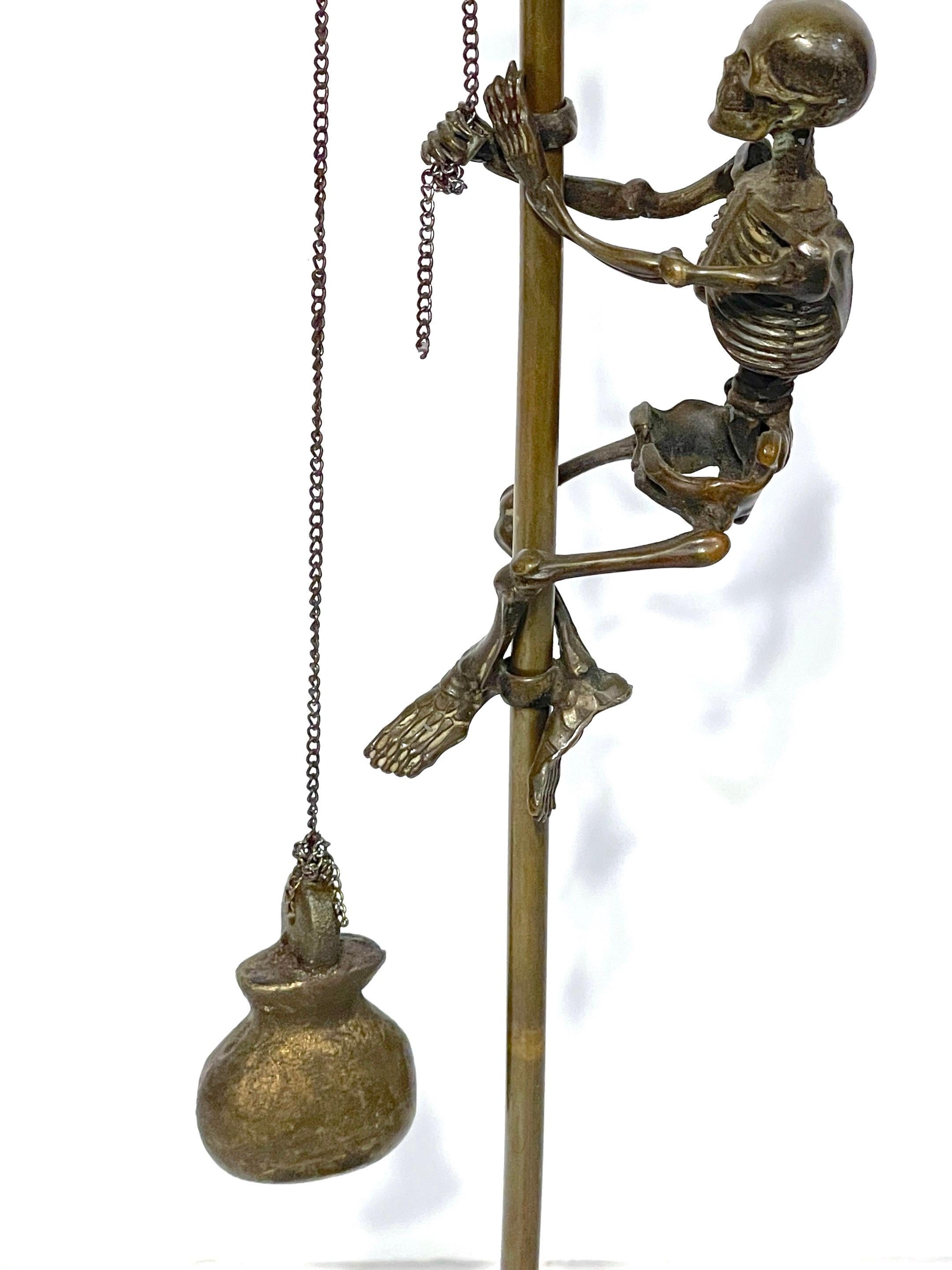19th C European Bronze 'Memento Mori' /Analogical Mechanical Skeleton Sculpture  In Good Condition In West Palm Beach, FL