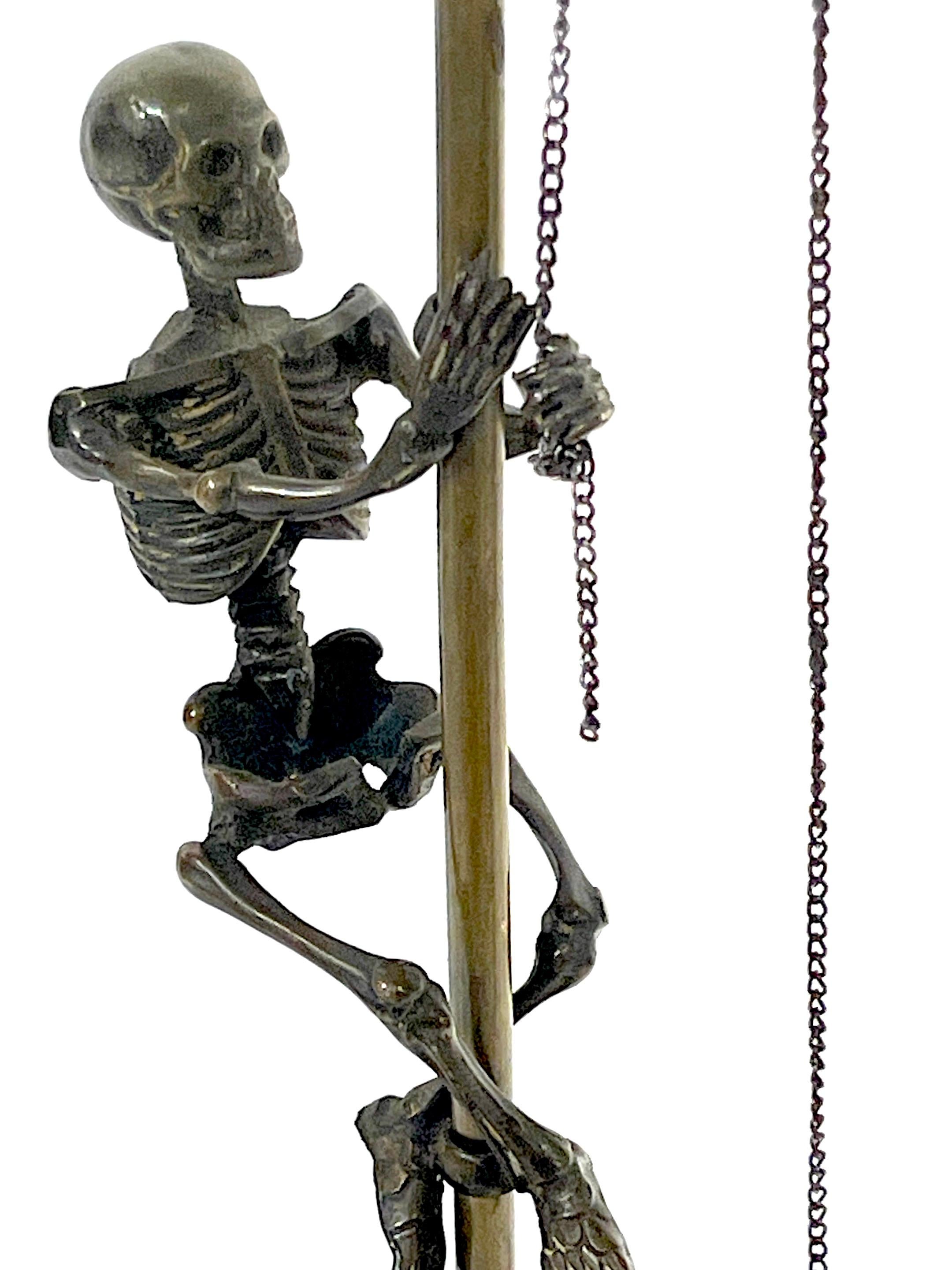 19th C European Bronze 'Memento Mori' /Analogical Mechanical Skeleton Sculpture  1
