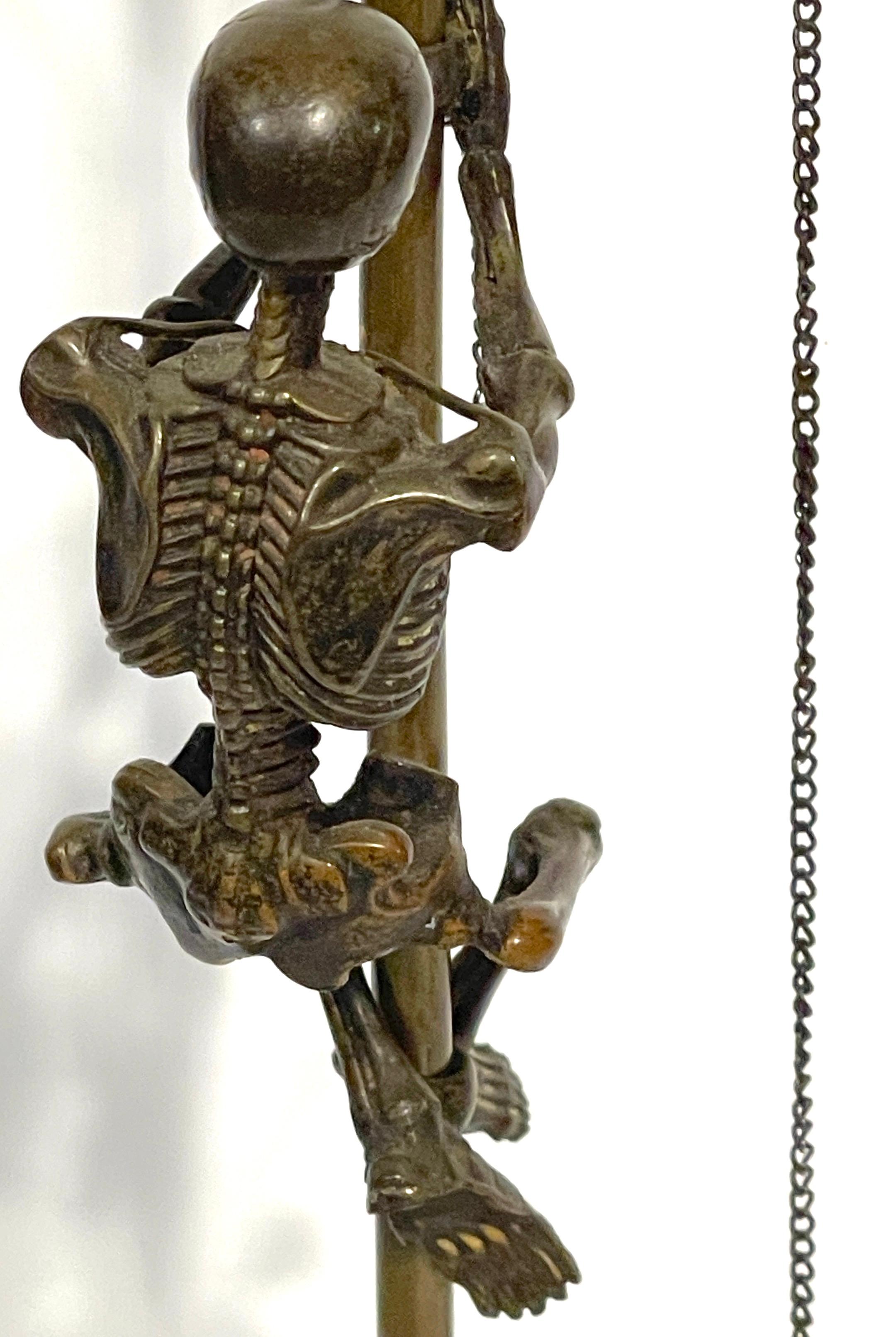 19th C European Bronze 'Memento Mori' /Analogical Mechanical Skeleton Sculpture  2