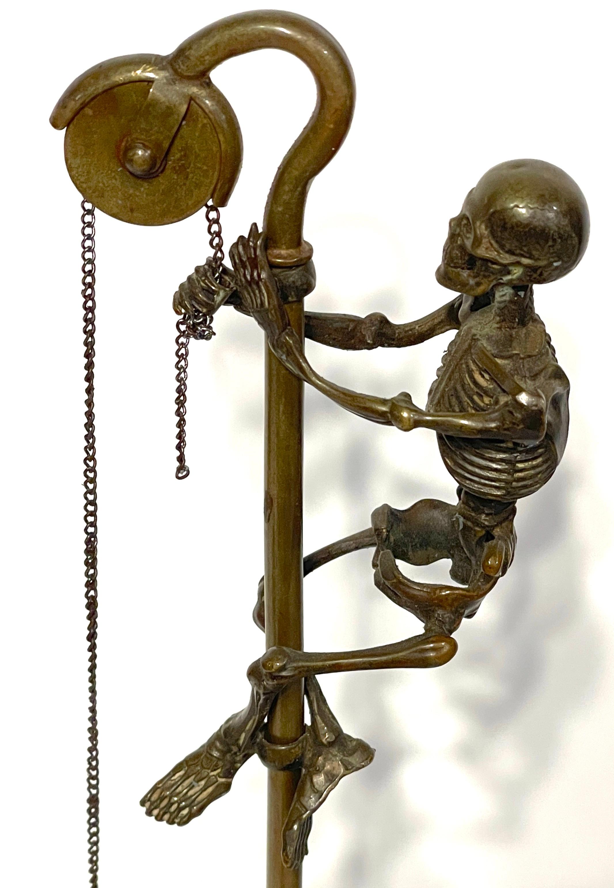 19th C European Bronze 'Memento Mori' /Analogical Mechanical Skeleton Sculpture  3