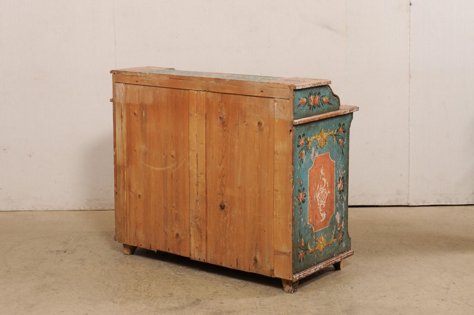 19th C. European Butler's Chest w/its Original Fabulously Hand-Painted Finish For Sale 5