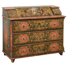 19th C. European Butler's Chest w/its Original Fabulously Hand-Painted Finish
