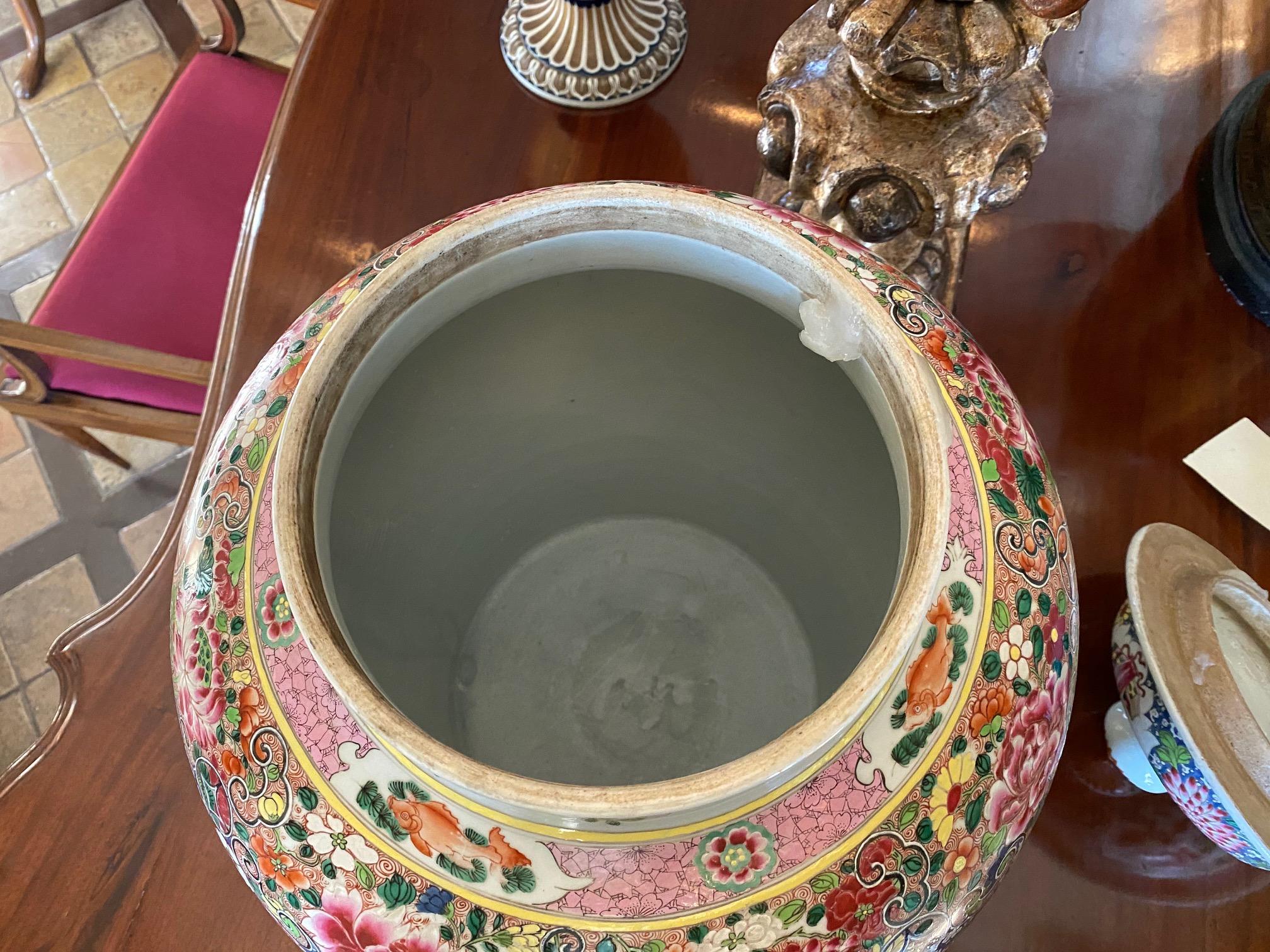 Famille Rose Chinoiserie Lidded Jar vase Antique dealer Los Angeles CA 2
