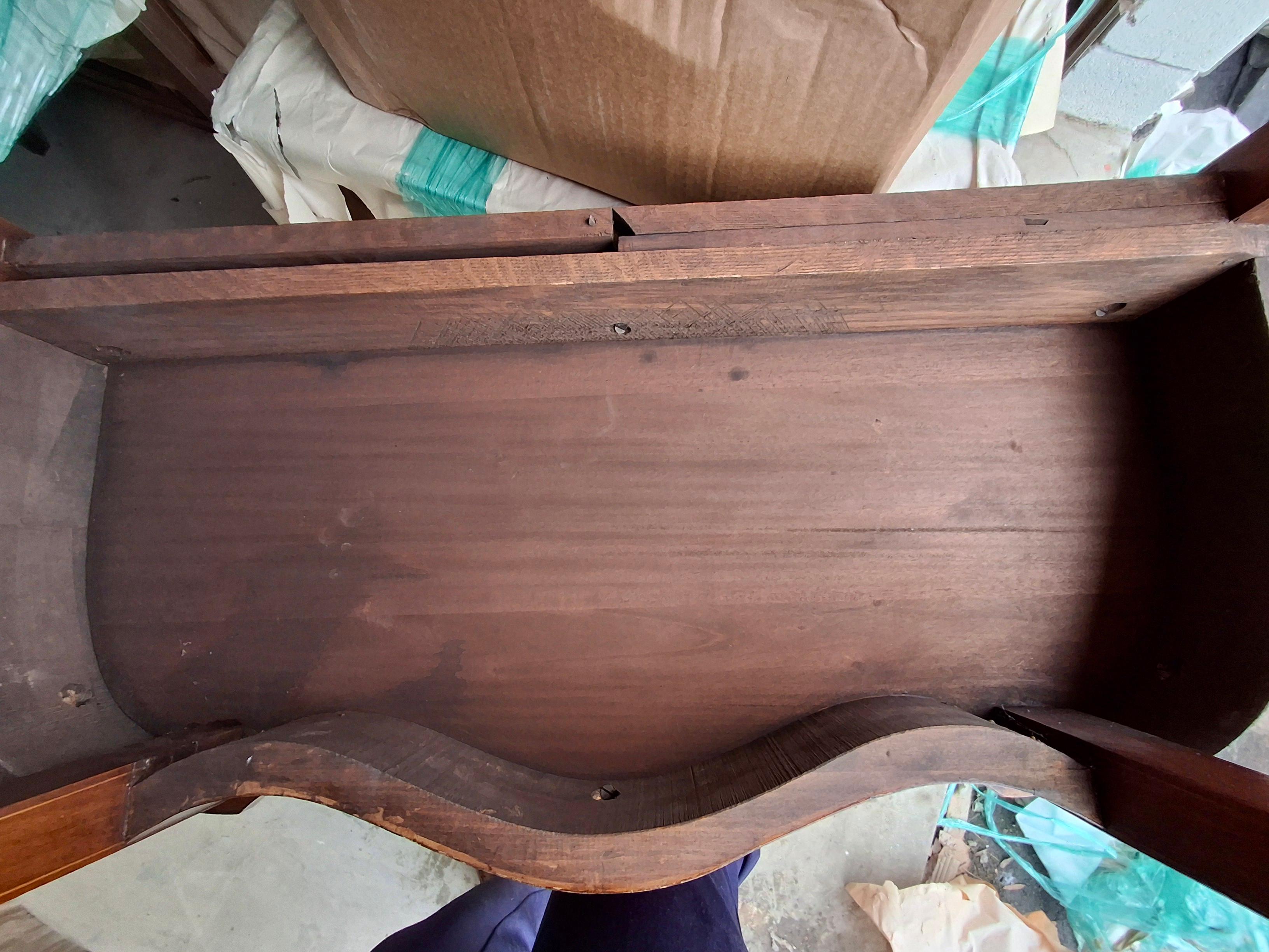 19th C. Federal Style Satinwood Inlaid Mahogany Fold Top Card or Console Table For Sale 10