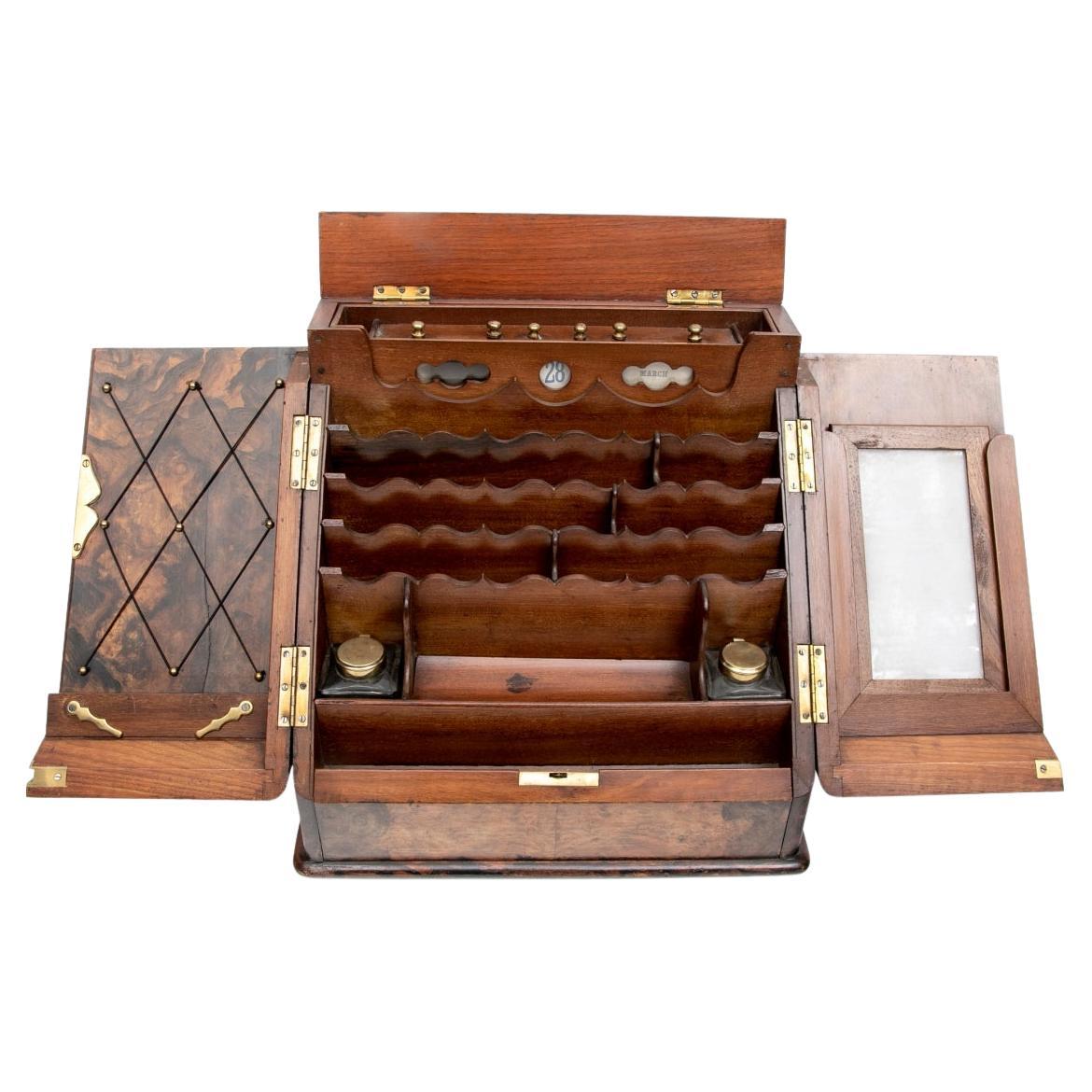 19th Century Figured Wood Stationery Box