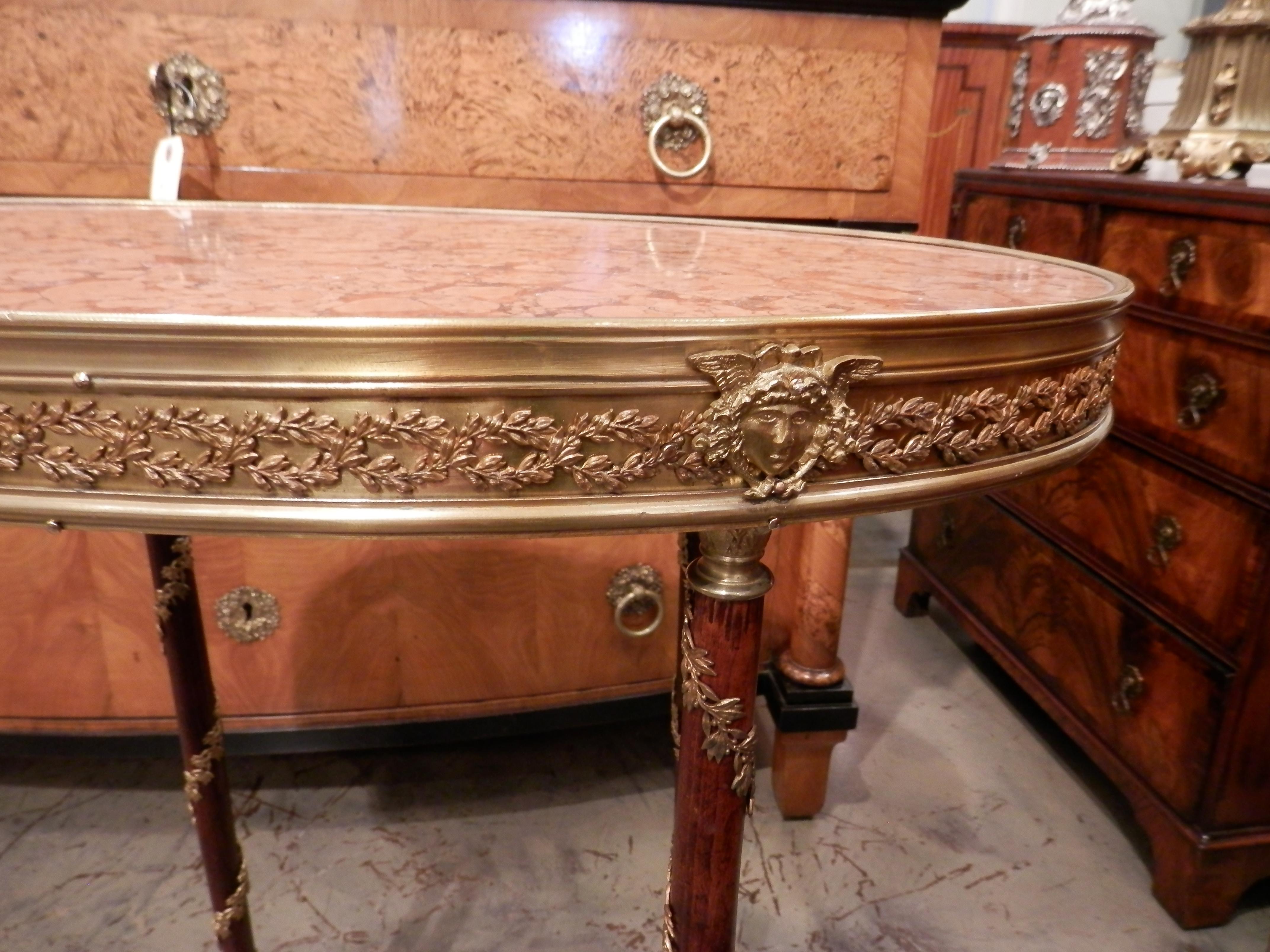 Louis XVI 19th Century Fine French Gilt Bronze and Marble-Top Guéridon Table For Sale