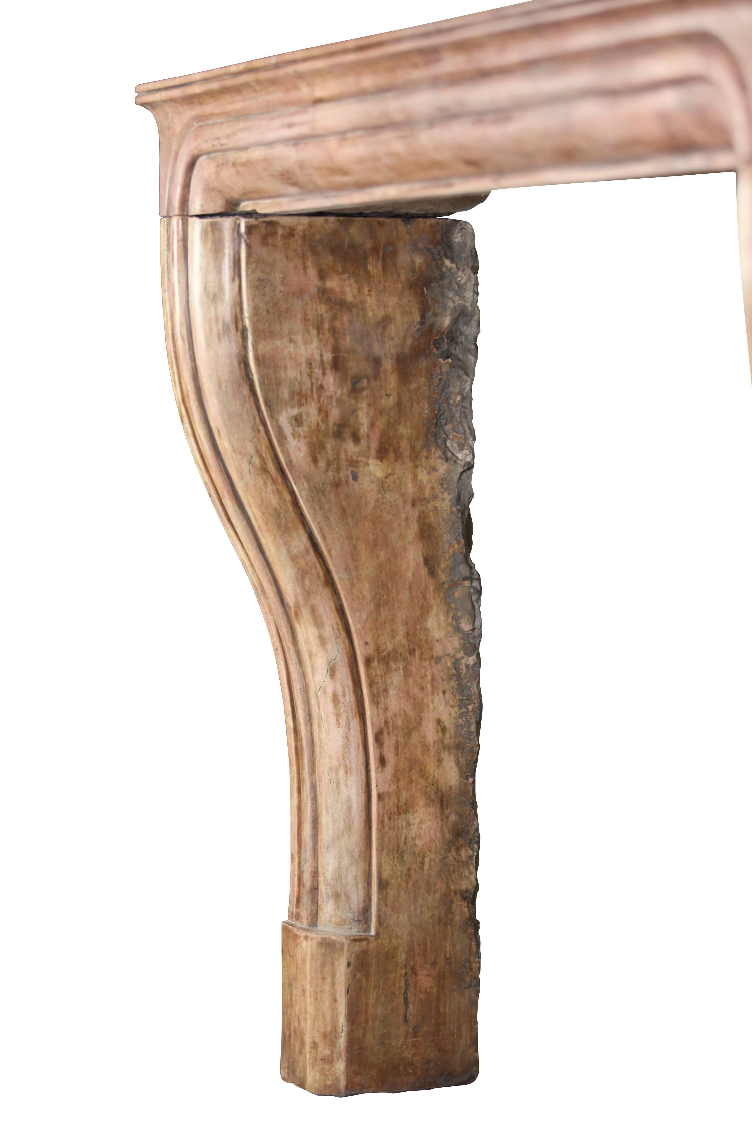 Revestimiento de chimenea antiguo de piedra caliza dura del siglo XIX para un interior acogedor en venta 2
