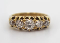 19th C Five Stone Diamond Ring 18ct Gold
