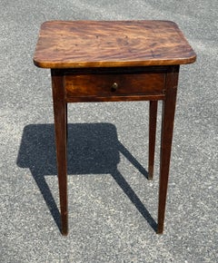 19th C. Flame Birch One Drawer Stand