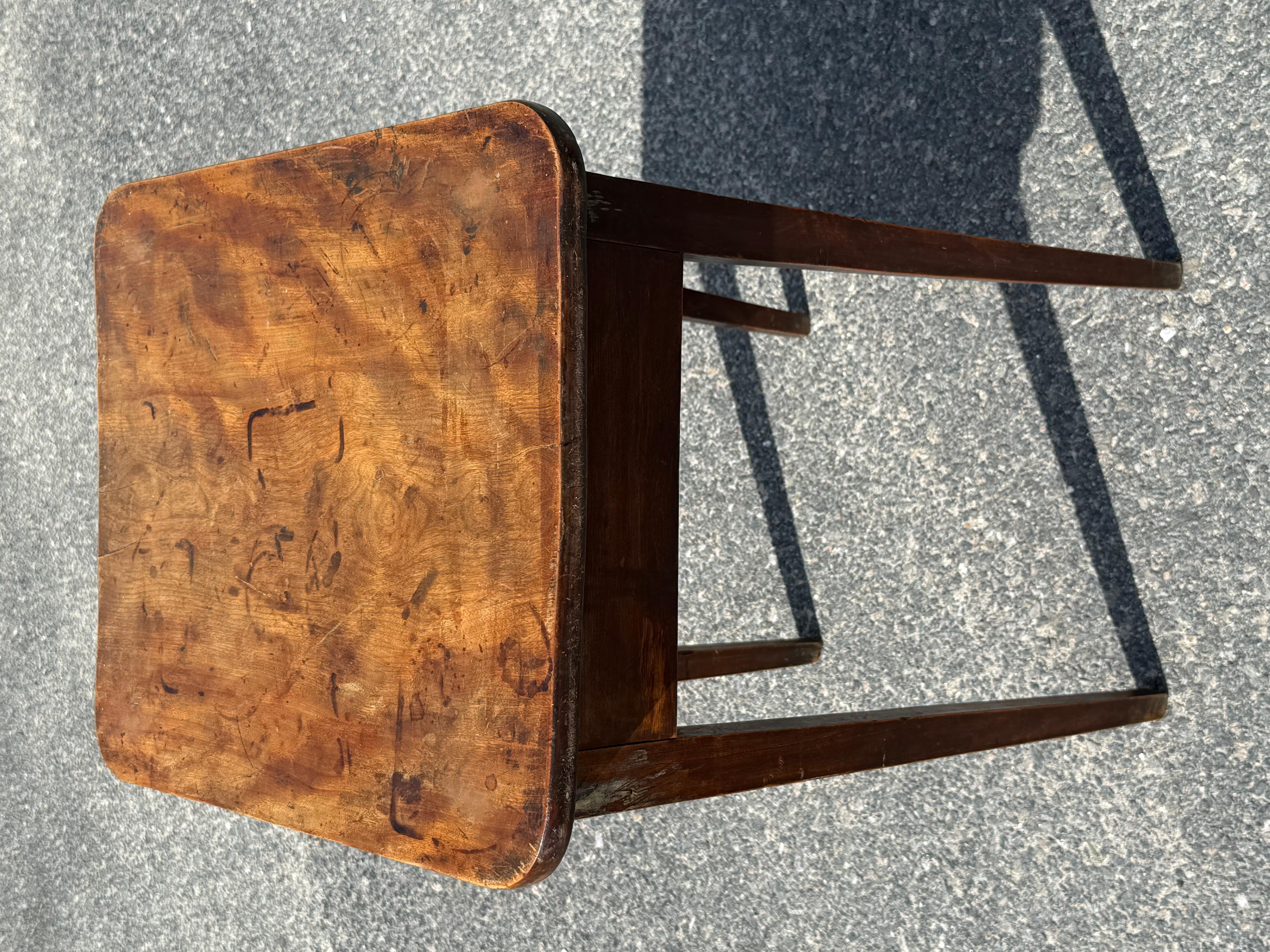 Brass 19th C. Flame Birch One Drawer Stand For Sale