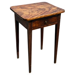 19th C. Flame Birch One Drawer Stand
