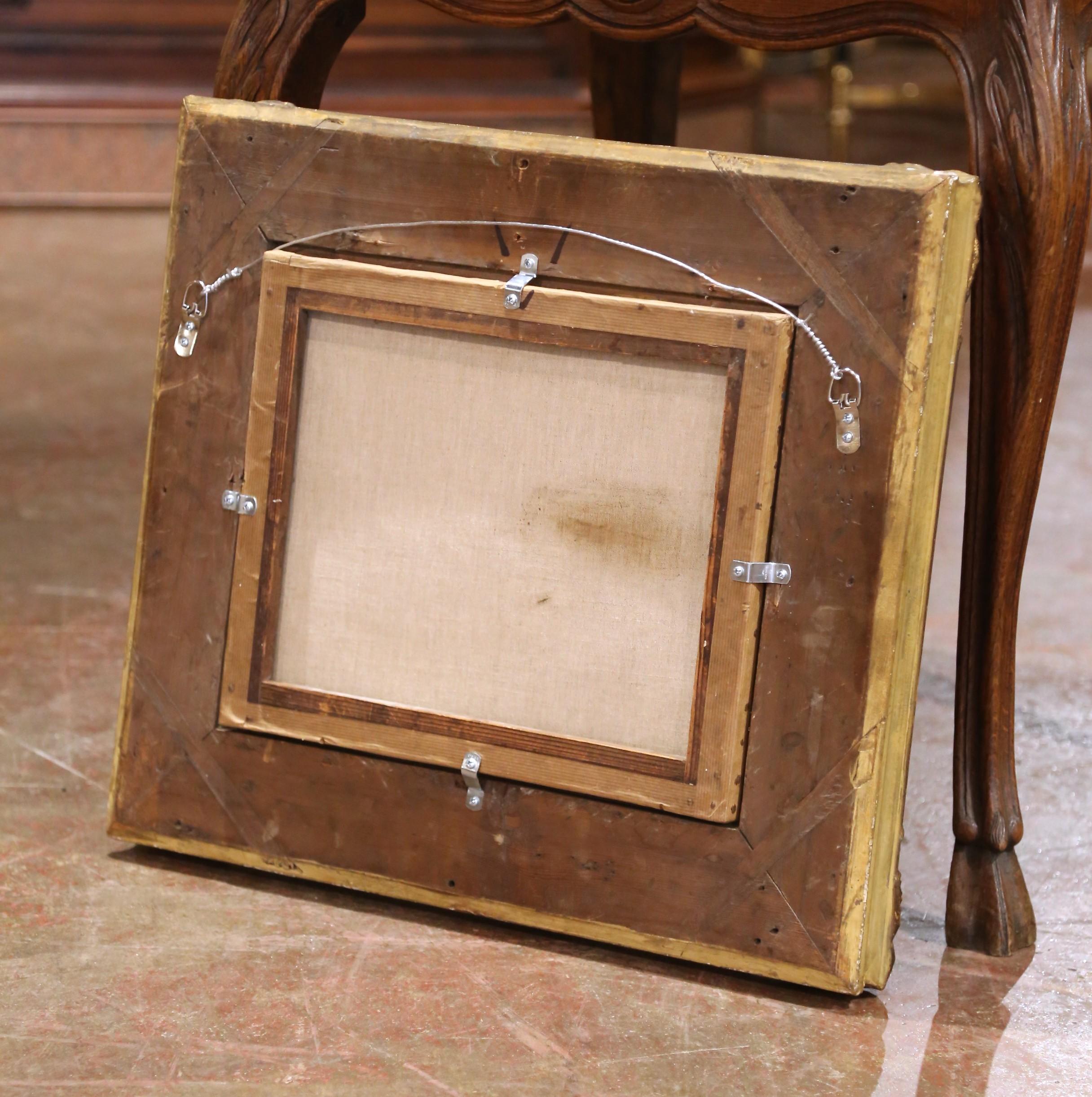 19th C. Flemish Oil on Canvas Painting in Gilt Frame, in the Manner of Teniers For Sale 1