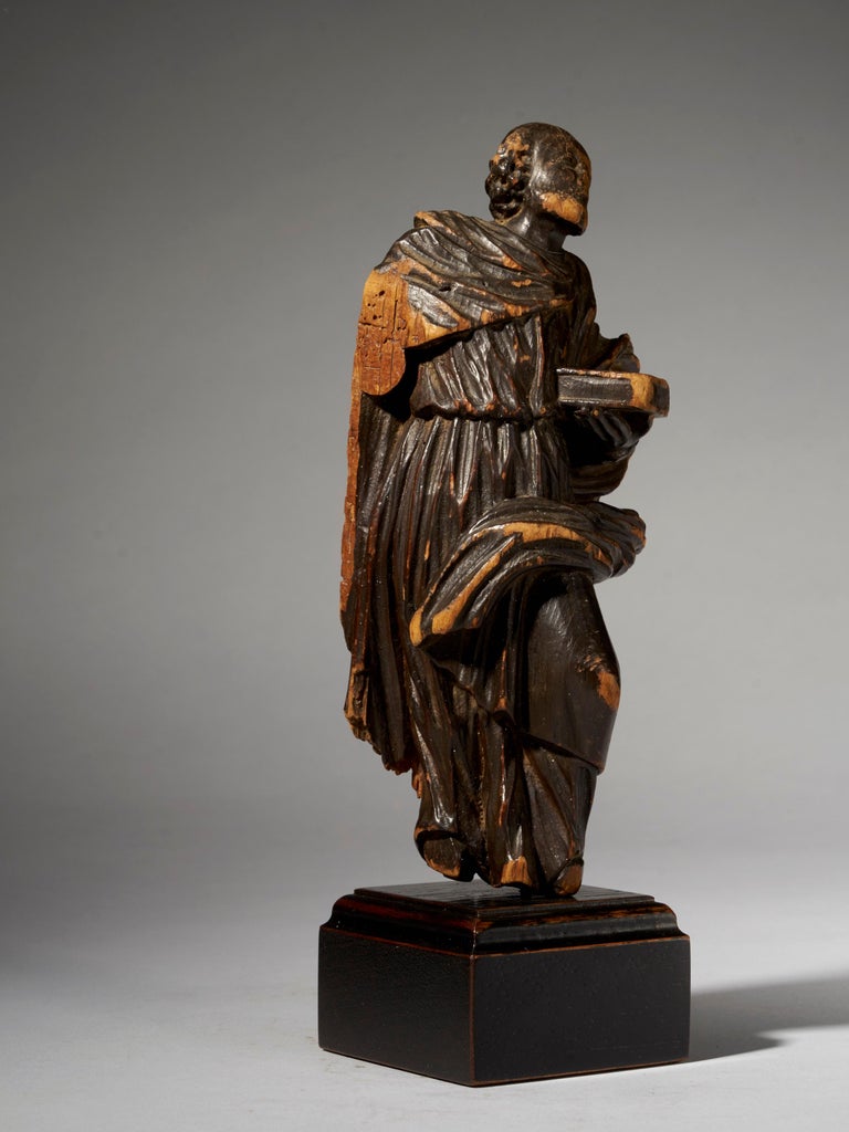 19th Century Flemish School, Wooden Statue of Moses Holding the Ten Commandments For Sale 2