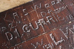 19th C Folk Art Graffitied Oak Panel “Leeds Grammar School Founded 1552” Curio