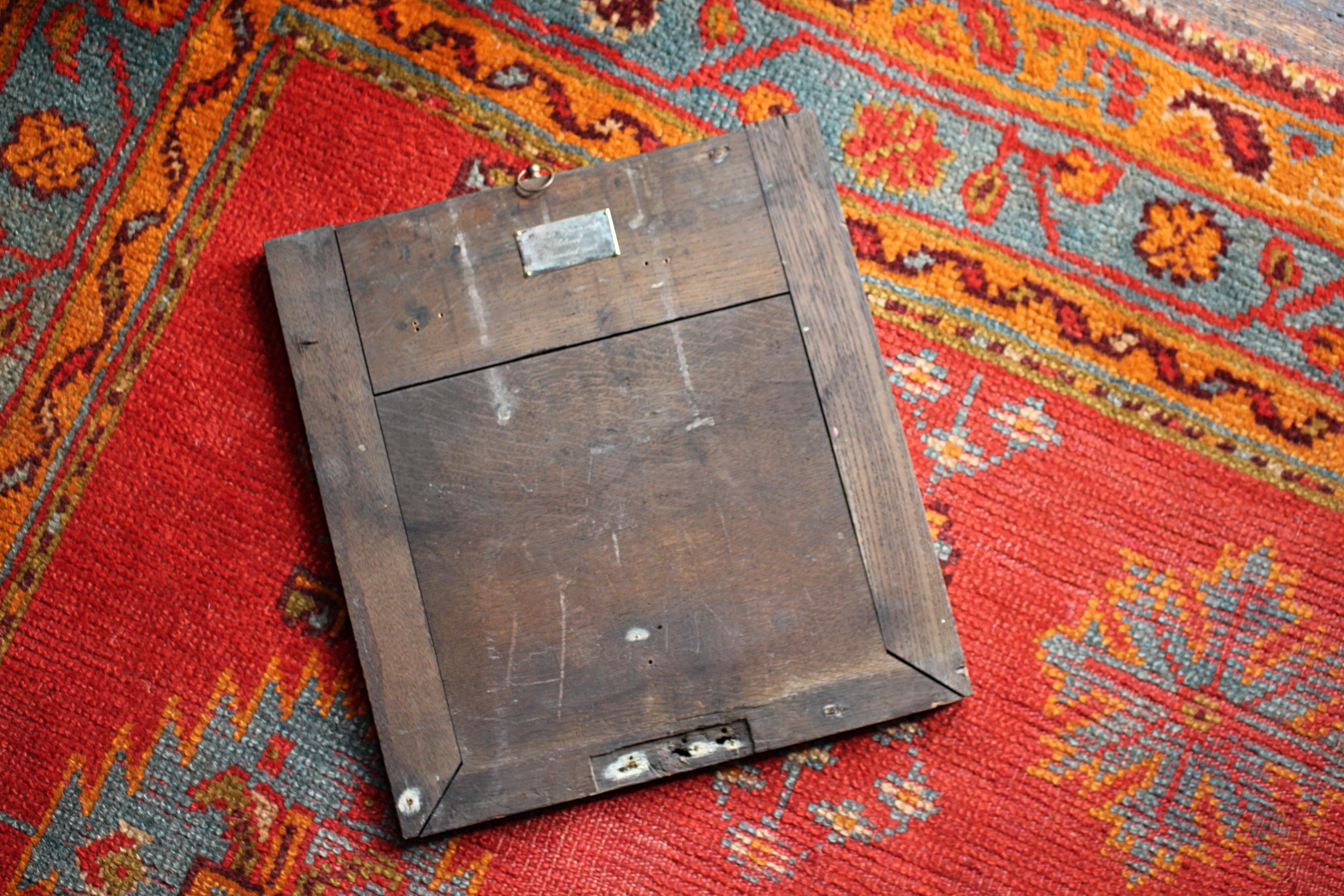 19th C Folk Art Graffitied Oak Panel “Leeds Grammar School Founded 1552” Curio For Sale 1