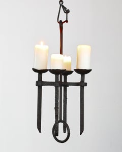 19th C. Forged Iron Candelabra