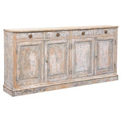 19th C. French 4-Door Enfilade Cabinet w/Scraped Finish