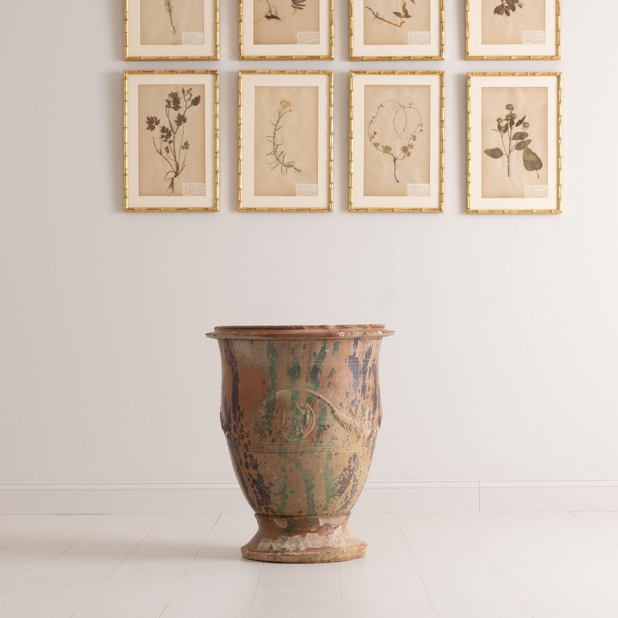 19th C. French Anduze Jardiniere Vase Signed Boisset In Good Condition For Sale In Wichita, KS