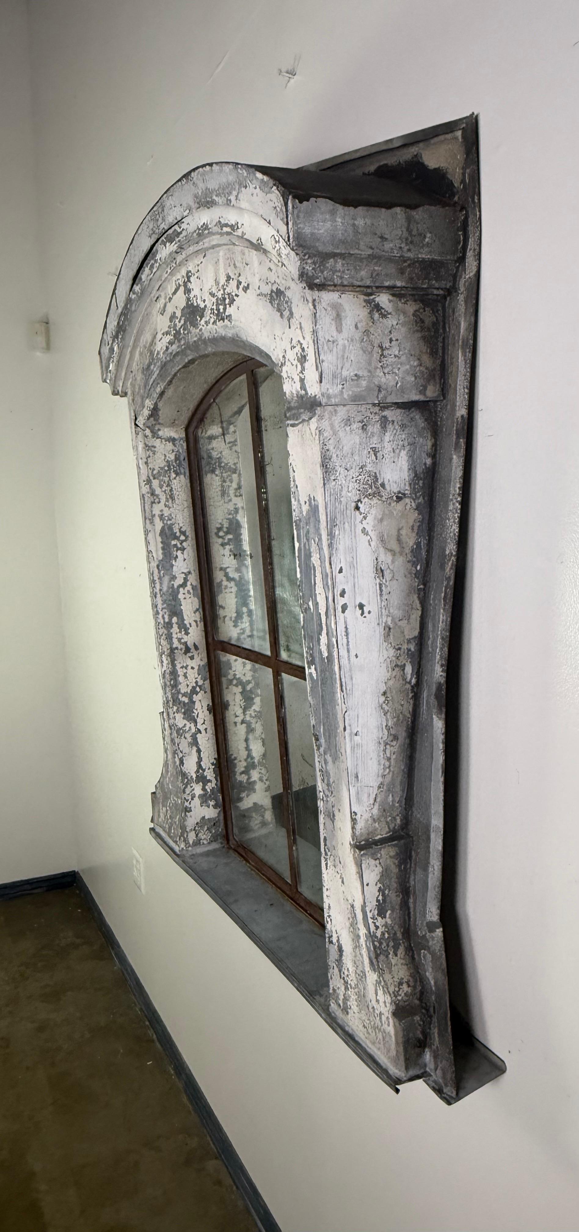 19th Century 19th C. French Architectural Dormer Mirror For Sale