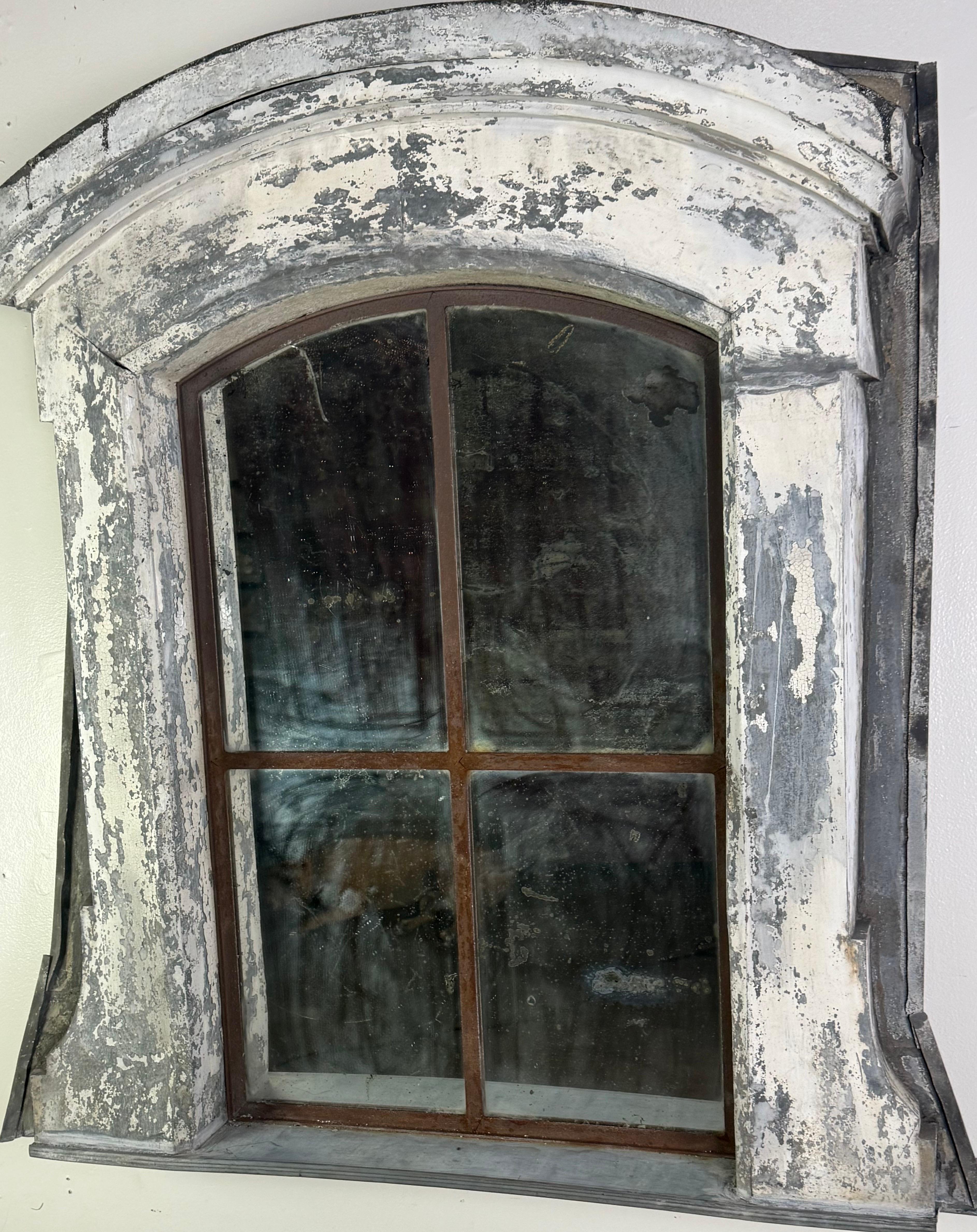 19th C. French Architectural Dormer Mirror For Sale 1
