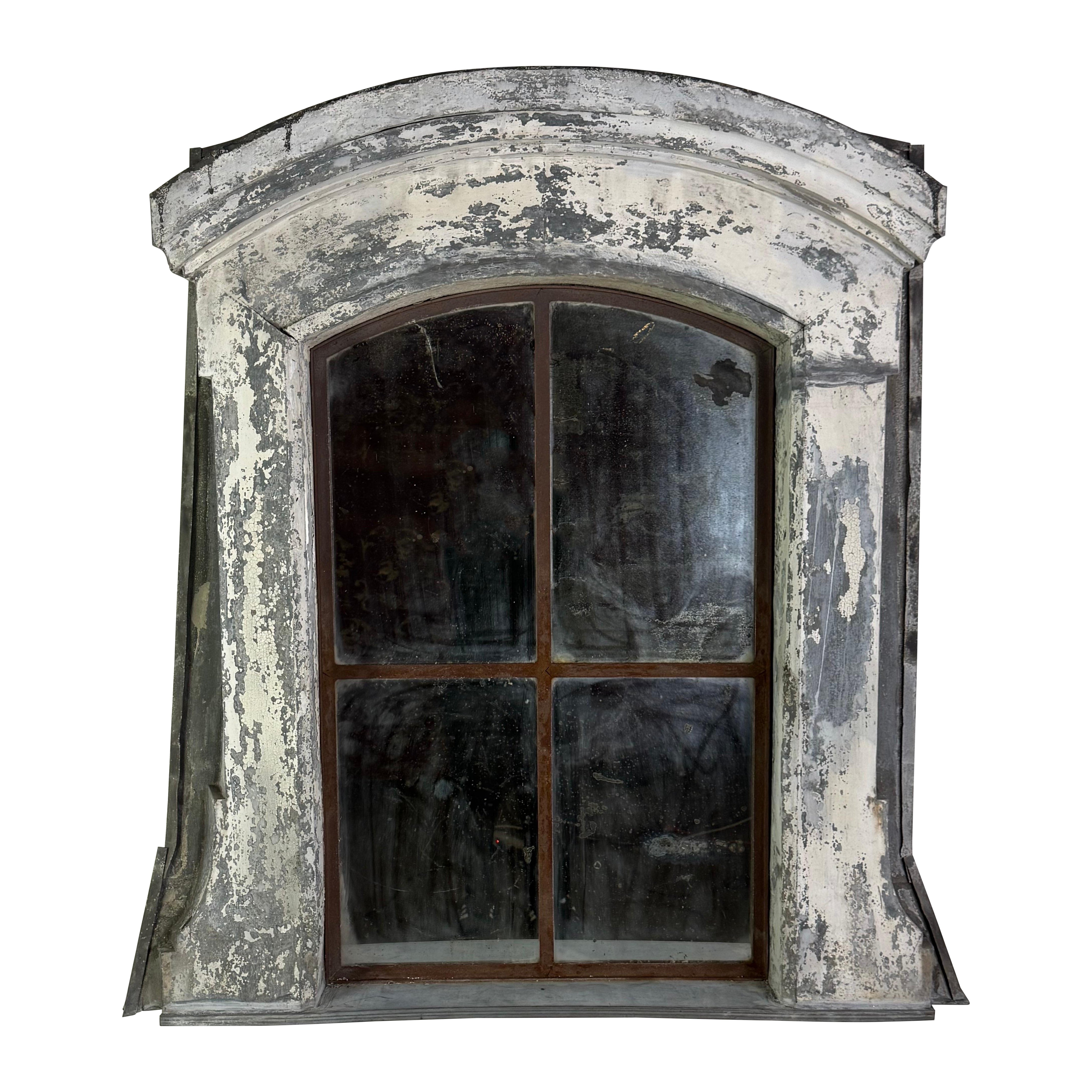 19th C. French Architectural Dormer Mirror For Sale