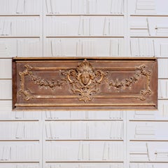 19th C. French Architectural Panel with Decorative Carving and Gold Paint