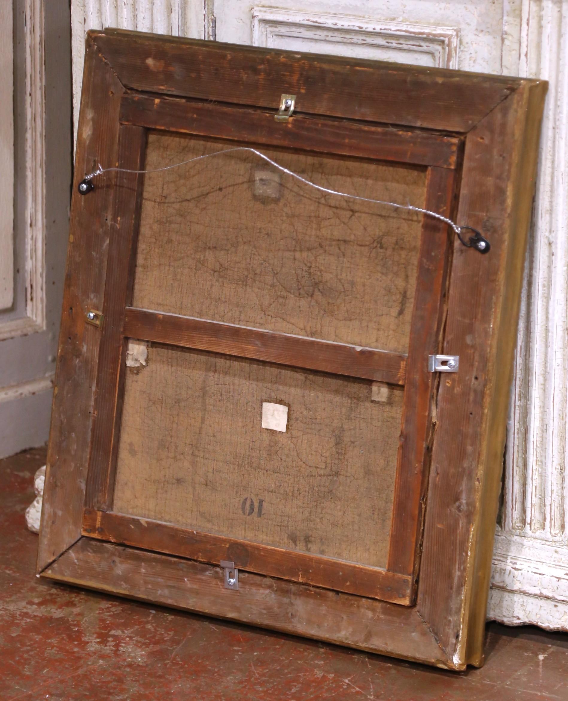 19. Jh. Französische Schule von Barbizon Öl auf Leinwand Landschaft in Giltwood Rahmen Signiert im Angebot 4
