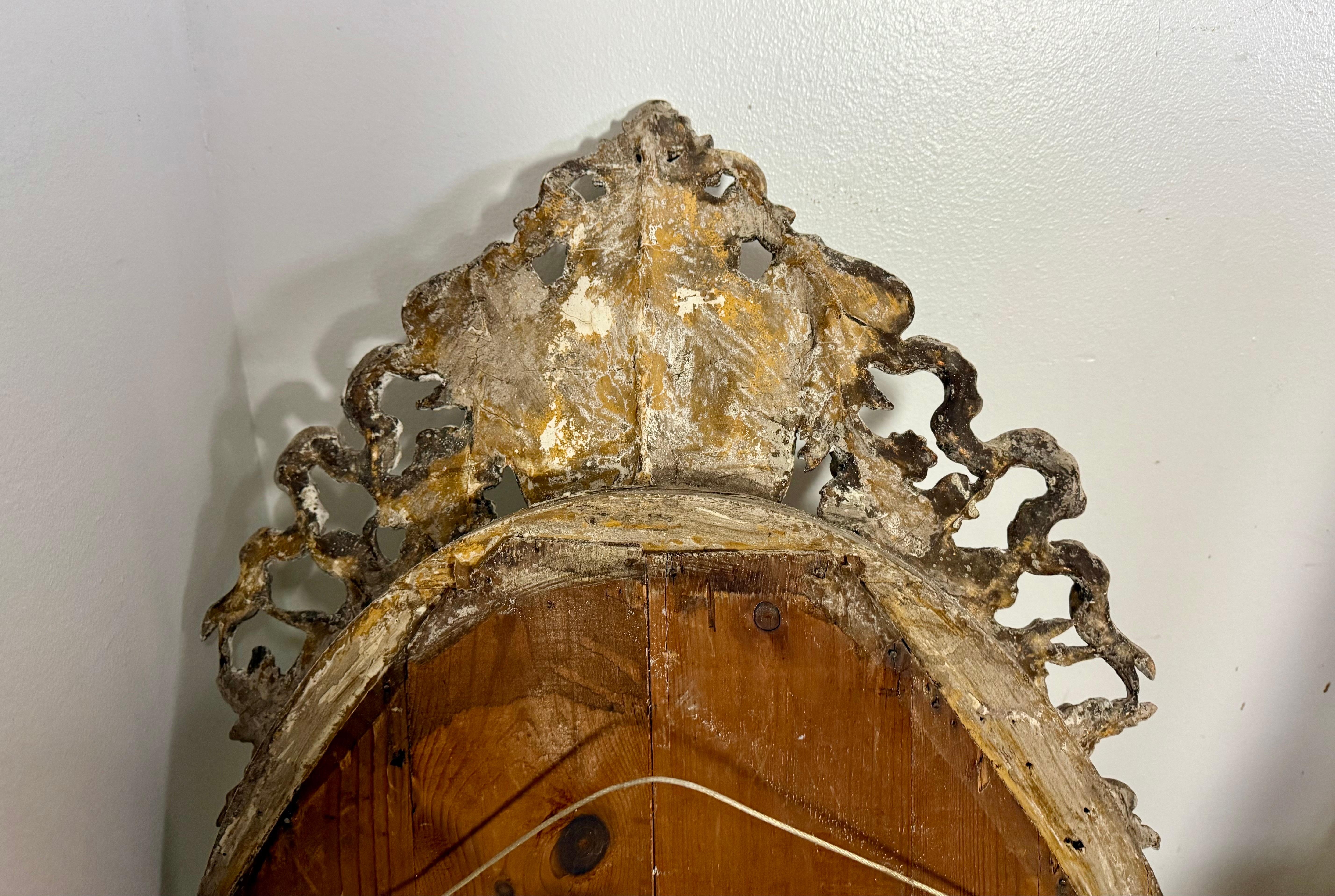 19th C. French Baroque Gilt Mirror For Sale 6