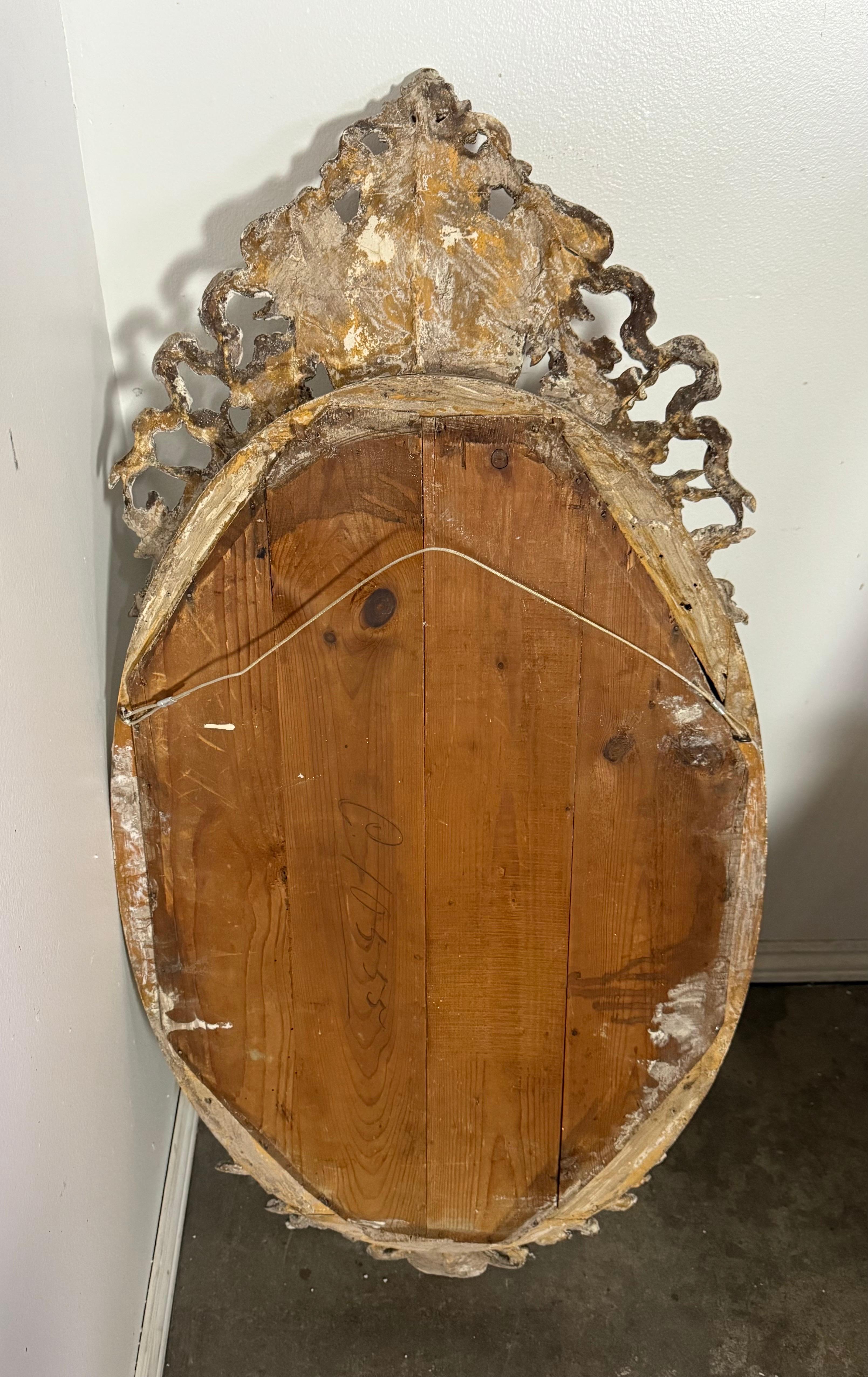 19th C. French Baroque Gilt Mirror For Sale 8