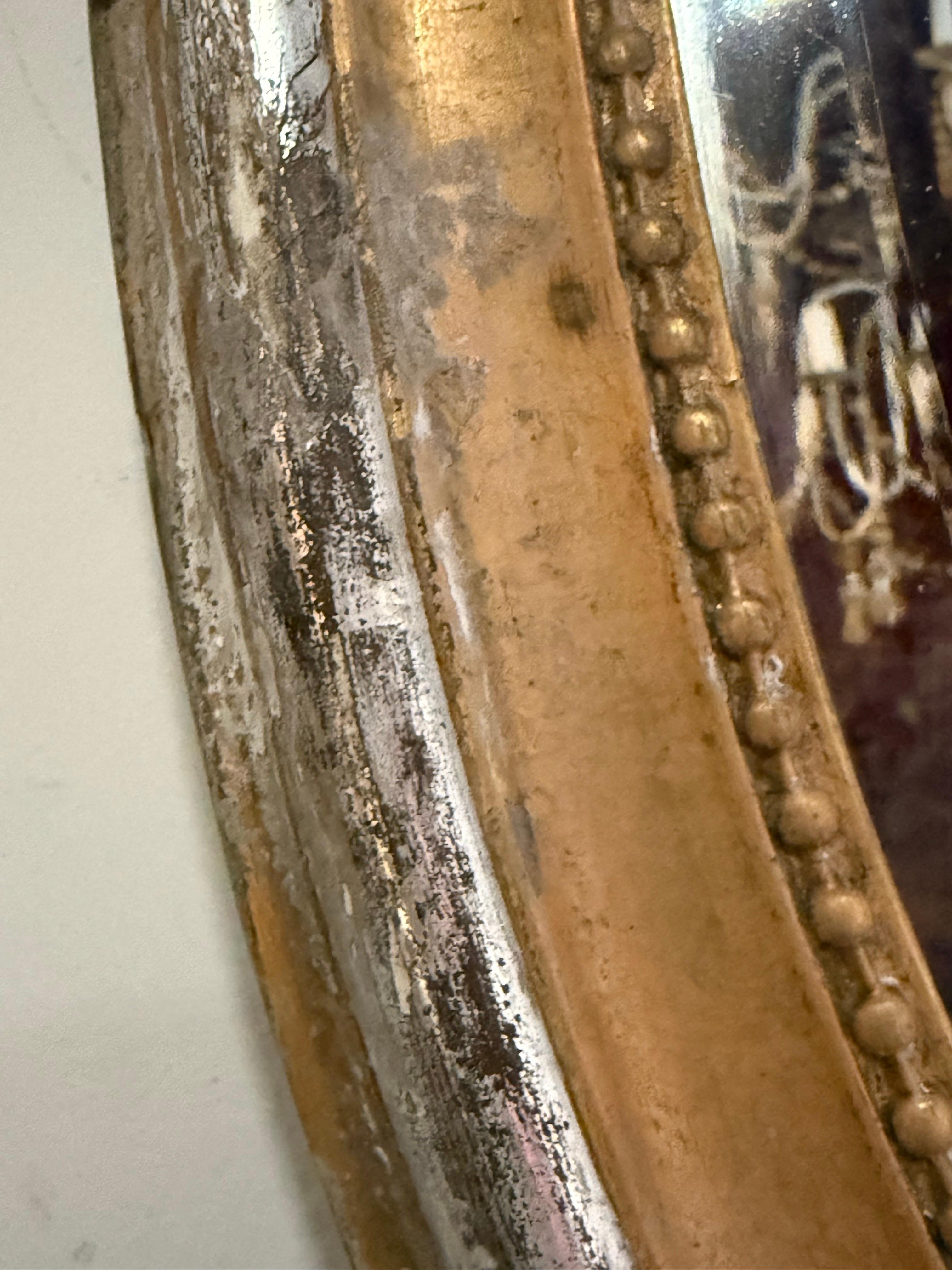 19th C. French Baroque Gilt Mirror In Distressed Condition For Sale In Los Angeles, CA