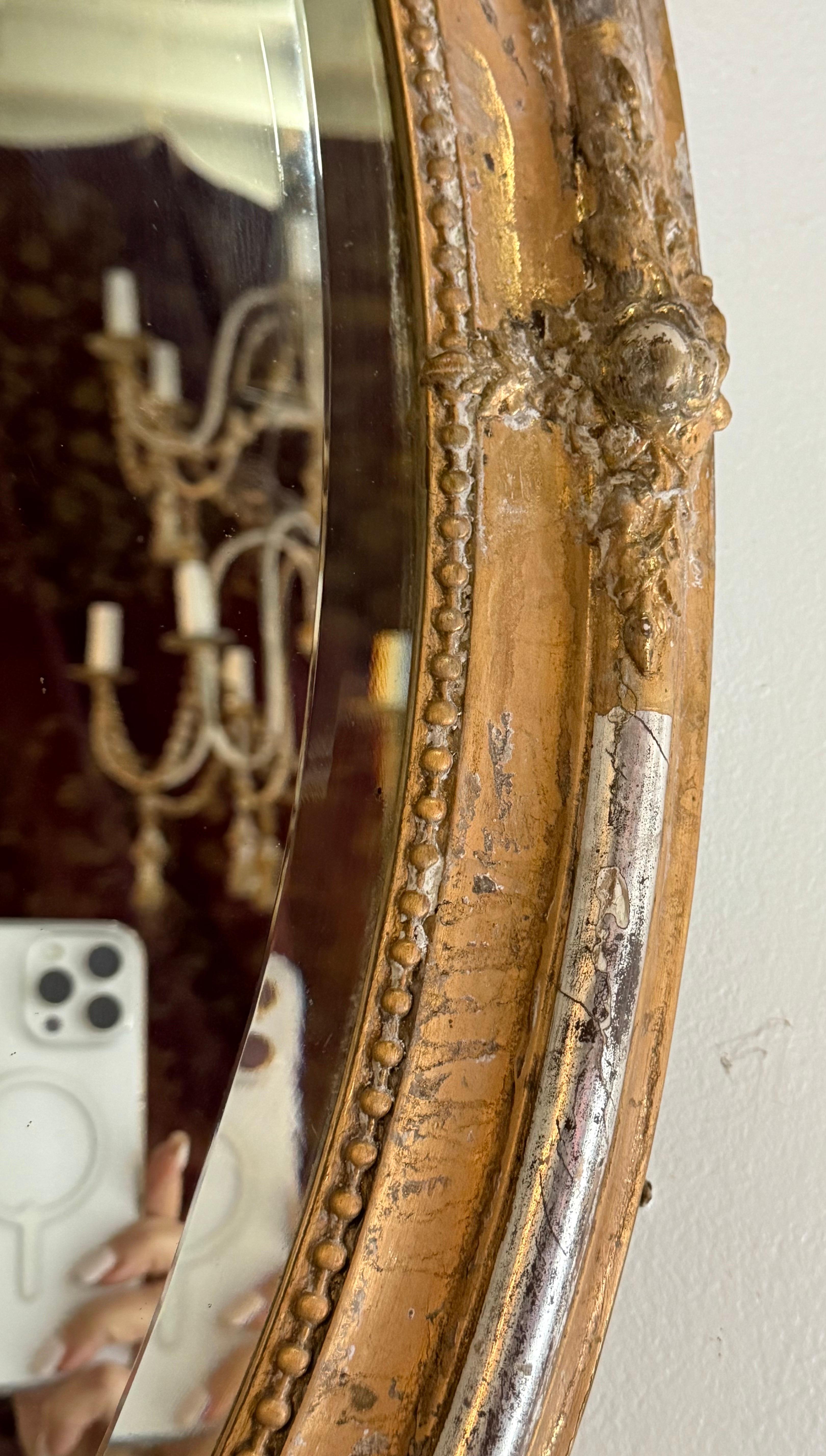 19th Century 19th C. French Baroque Gilt Mirror For Sale