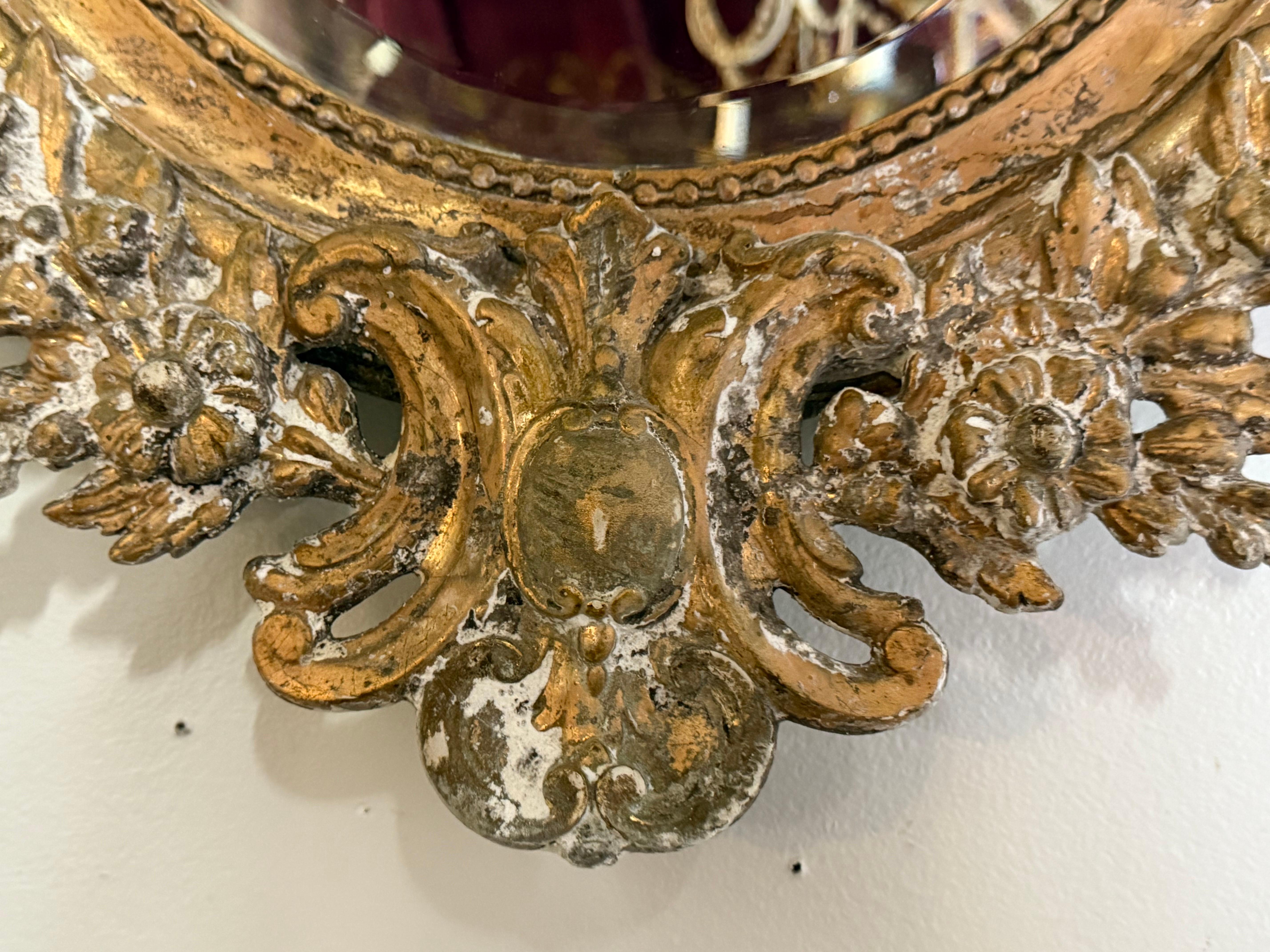 Giltwood 19th C. French Baroque Gilt Mirror For Sale