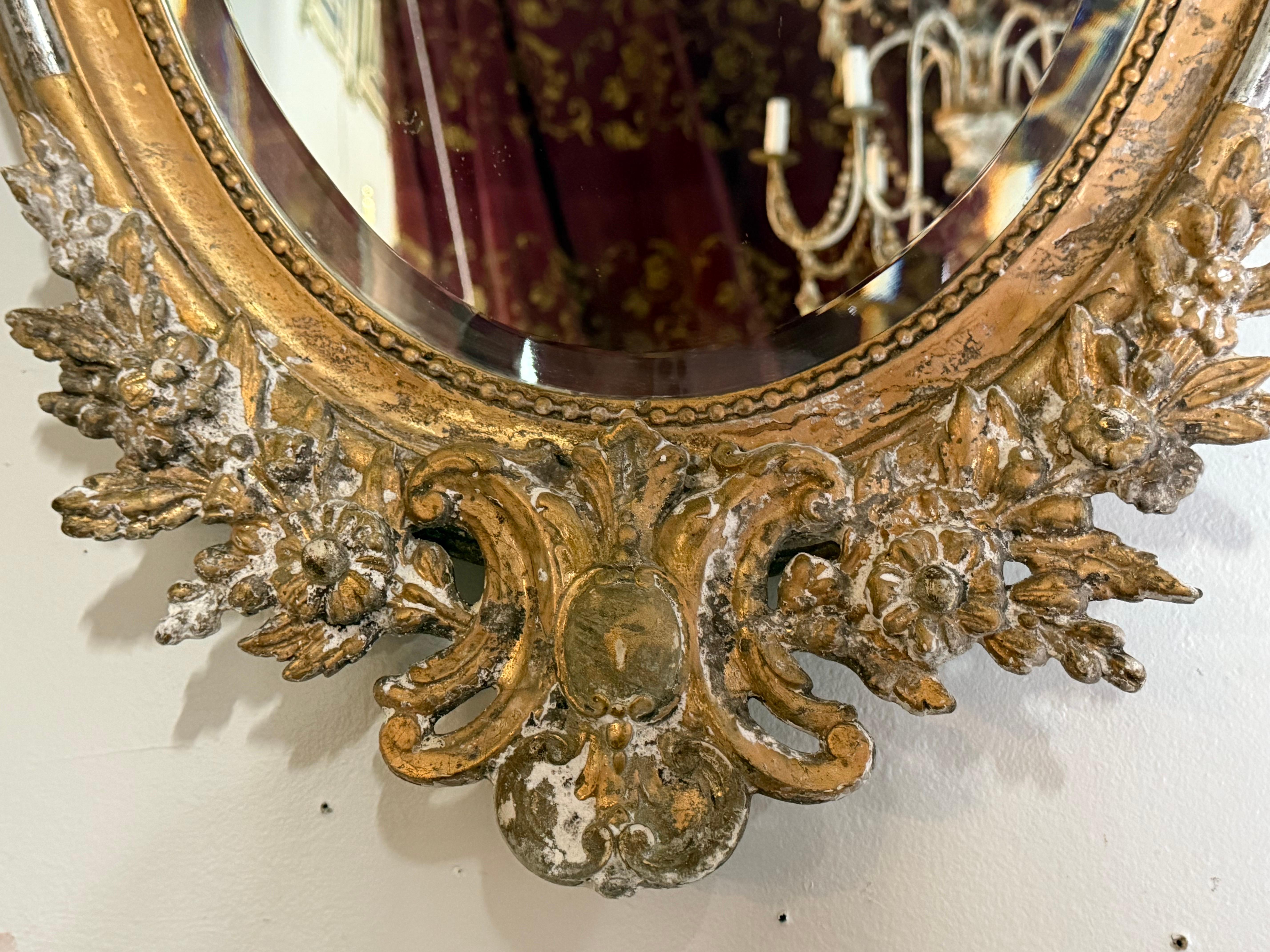 19th C. French Baroque Gilt Mirror For Sale 2