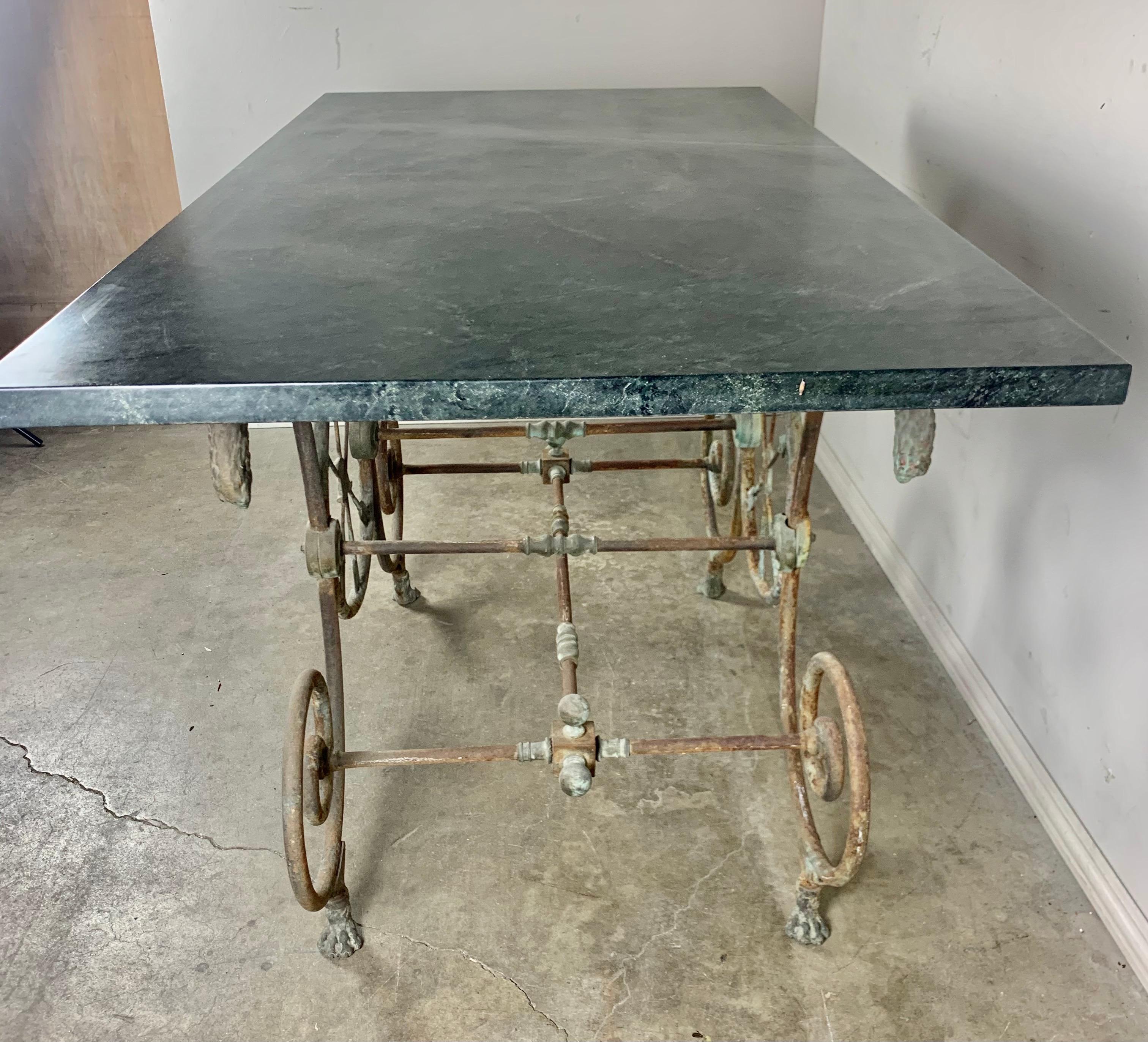 19th Century French Bistro Table with Marble Top 7