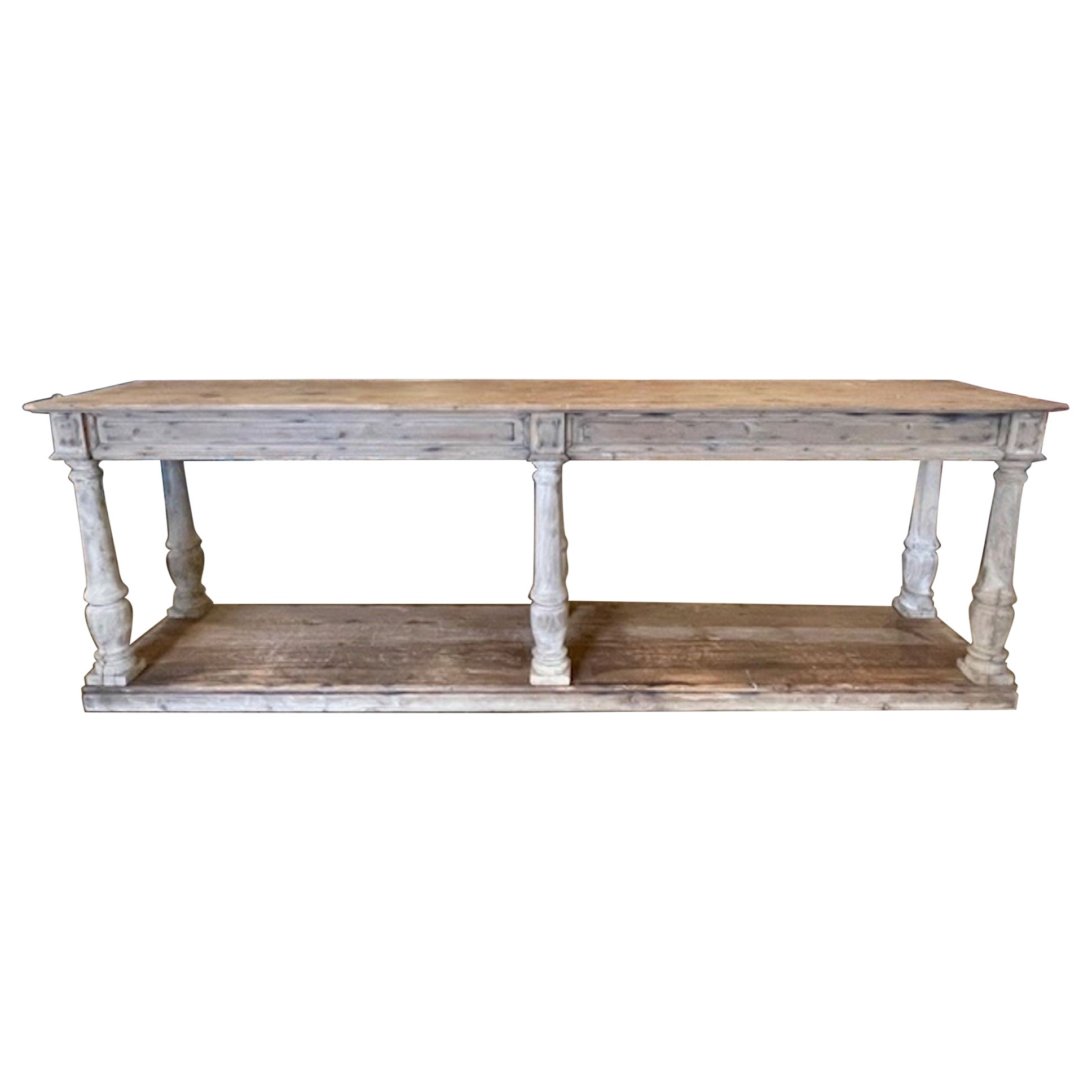 19th c. French Bleached Drapers Table