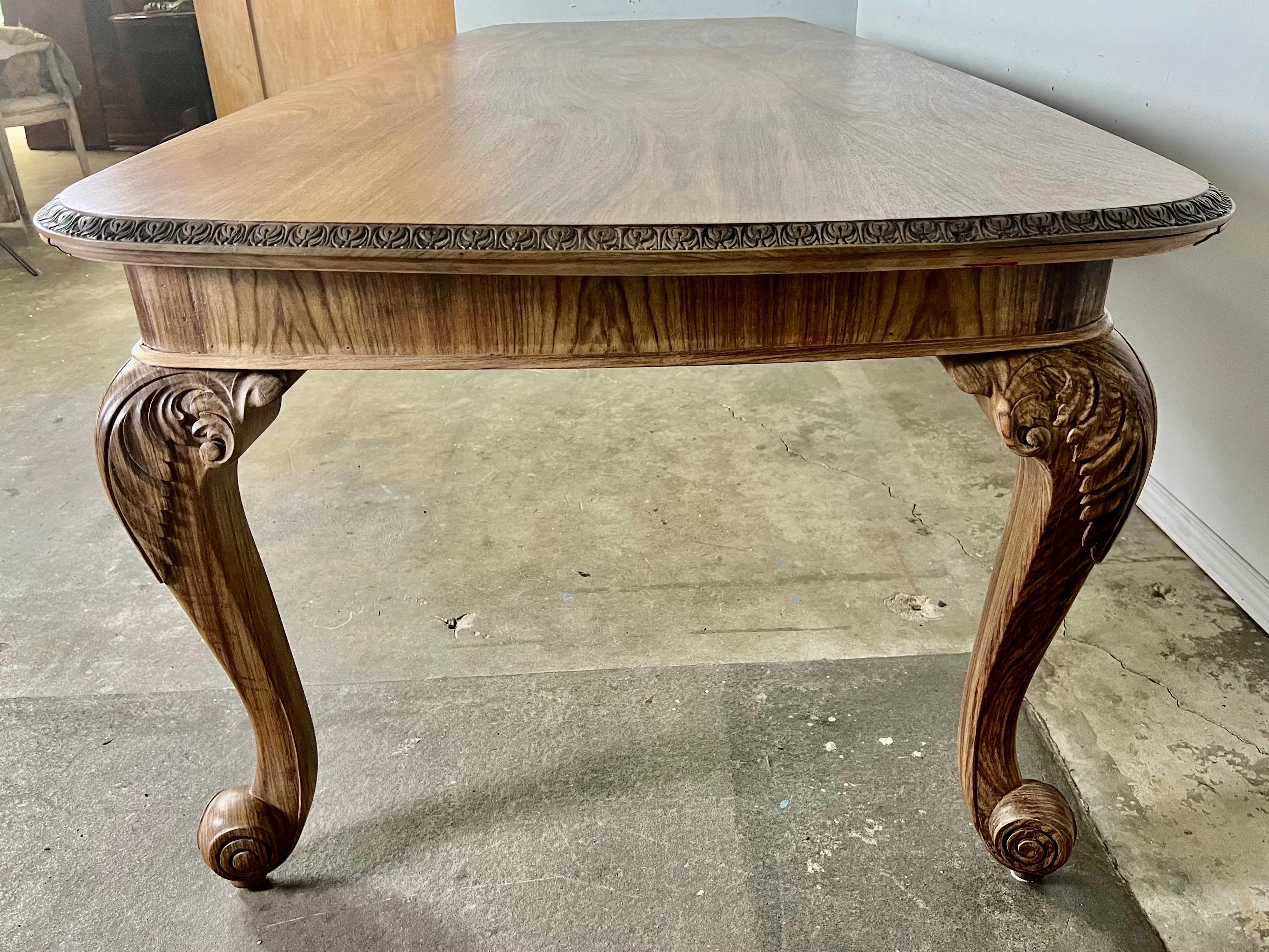 19th C. French Bleached Rosewood Dining Table 1