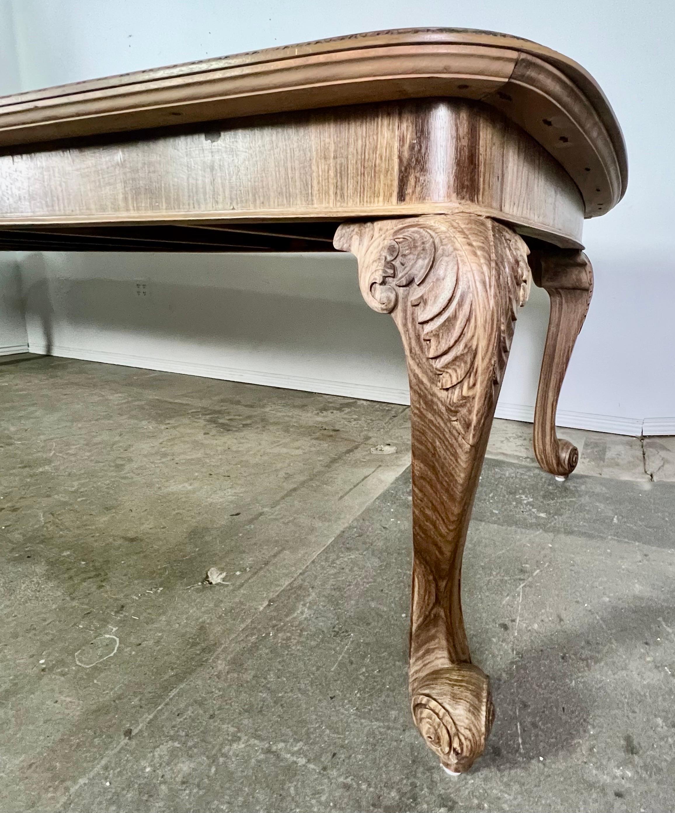 19th C. French Bleached Rosewood Dining Table 4