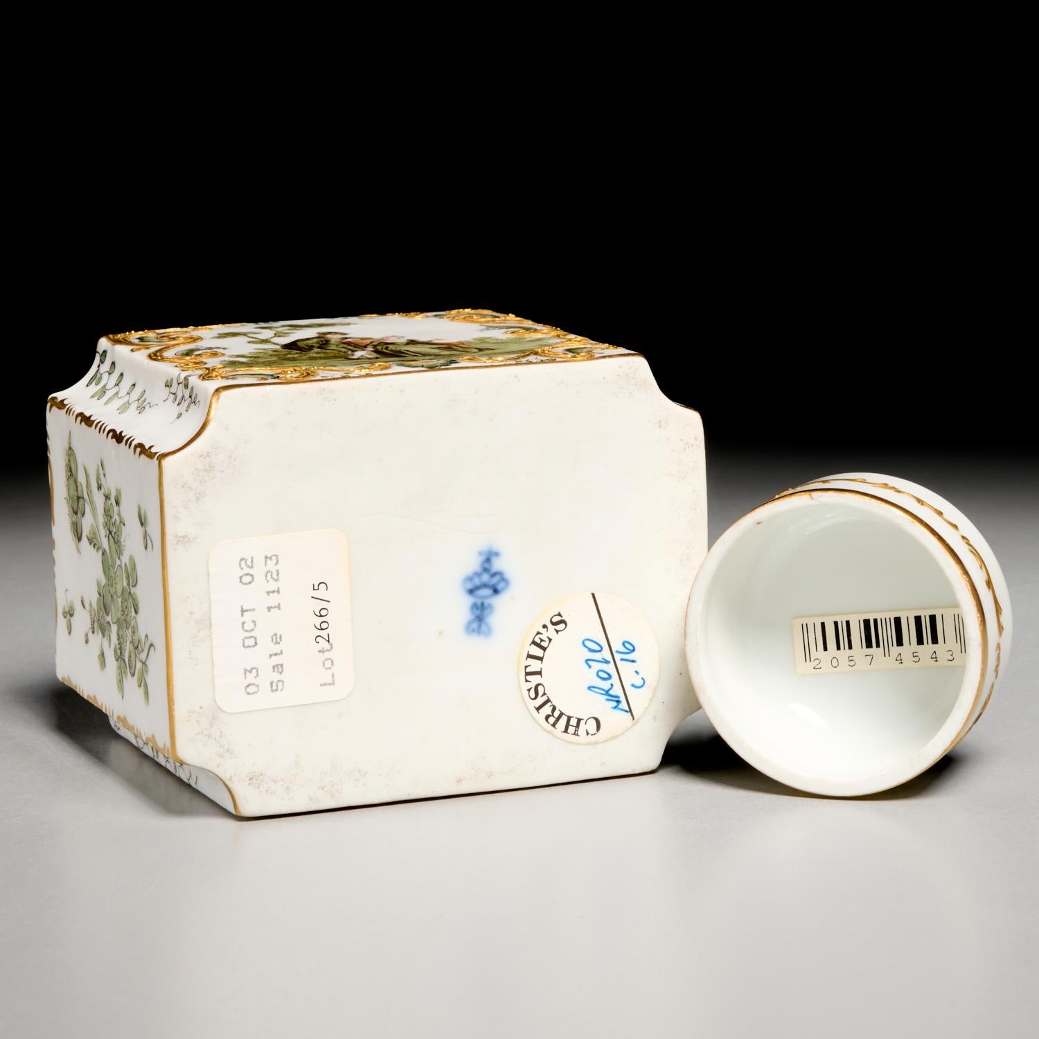 19th C. French Bloch & Bourdois Porcelain Tea Caddy Ex. Christie's For Sale 1