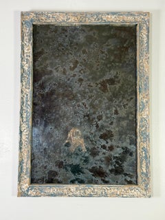 19th C. French  Blue Painted Mirror