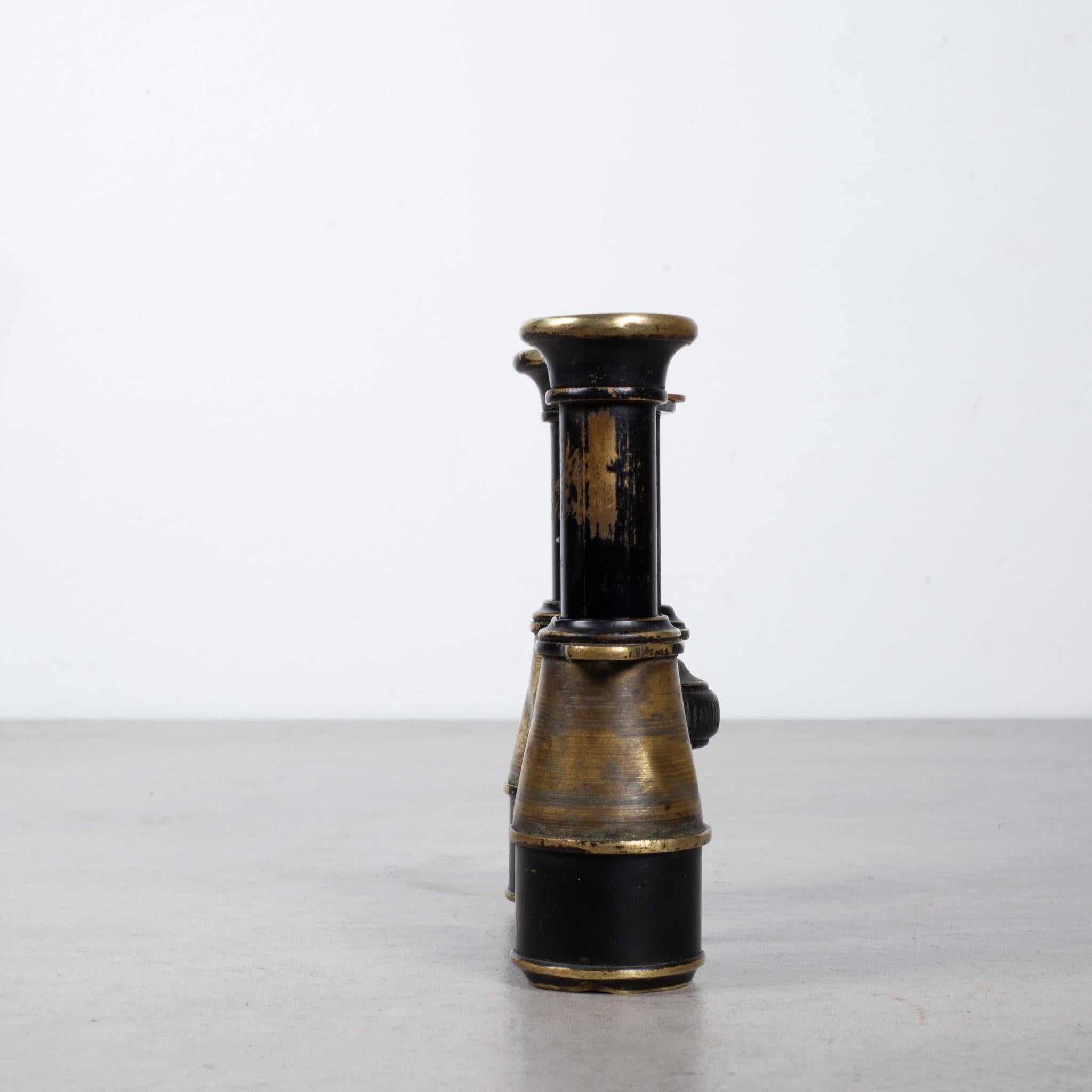 19th Century French Brass Binoculars with Compass, circa 1880 In Good Condition In San Francisco, CA