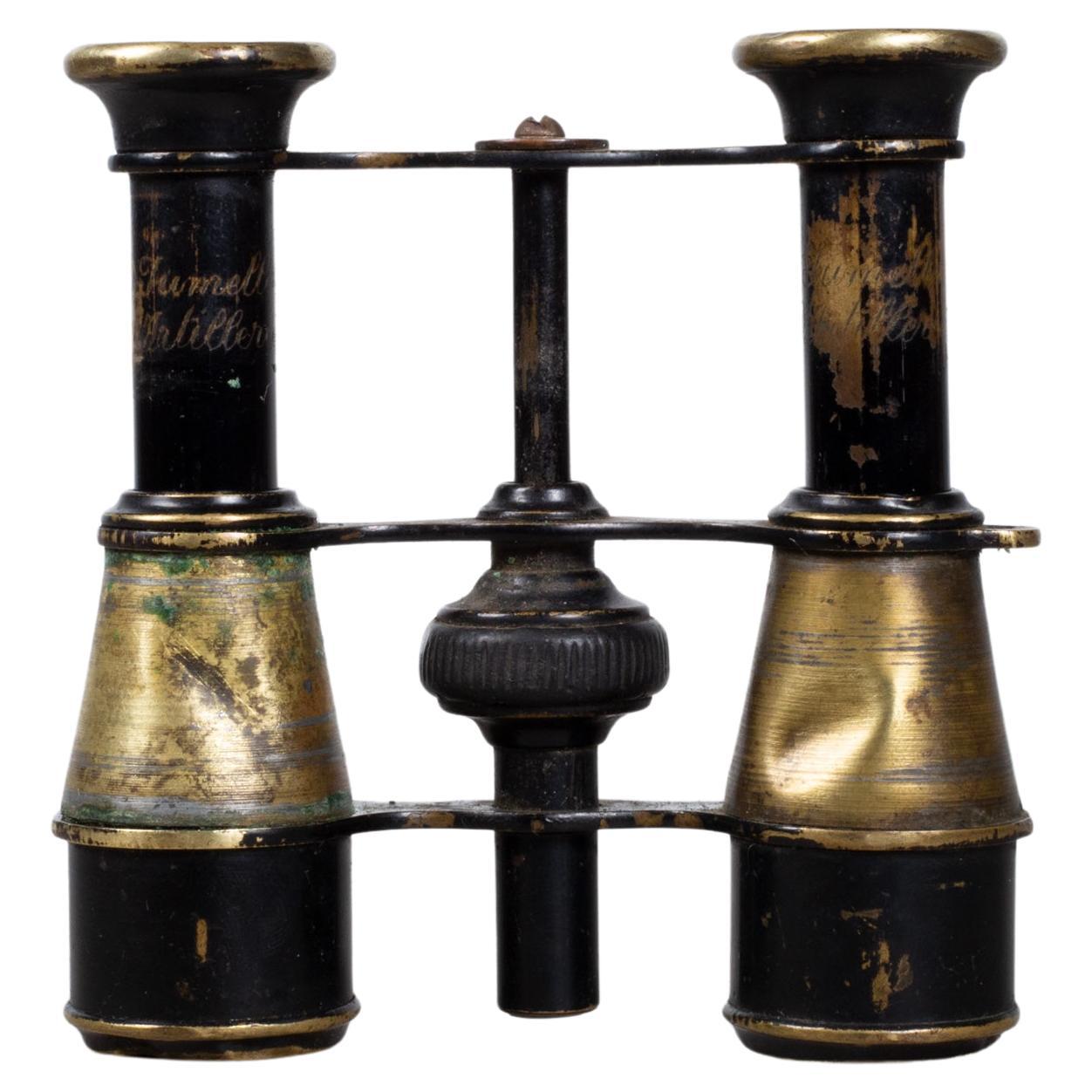 19th Century French Brass Binoculars with Compass, circa 1880