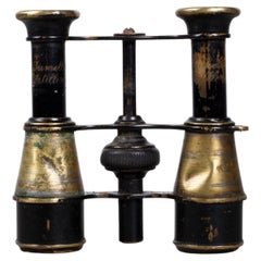 Antique 19th Century French Brass Binoculars with Compass, circa 1880