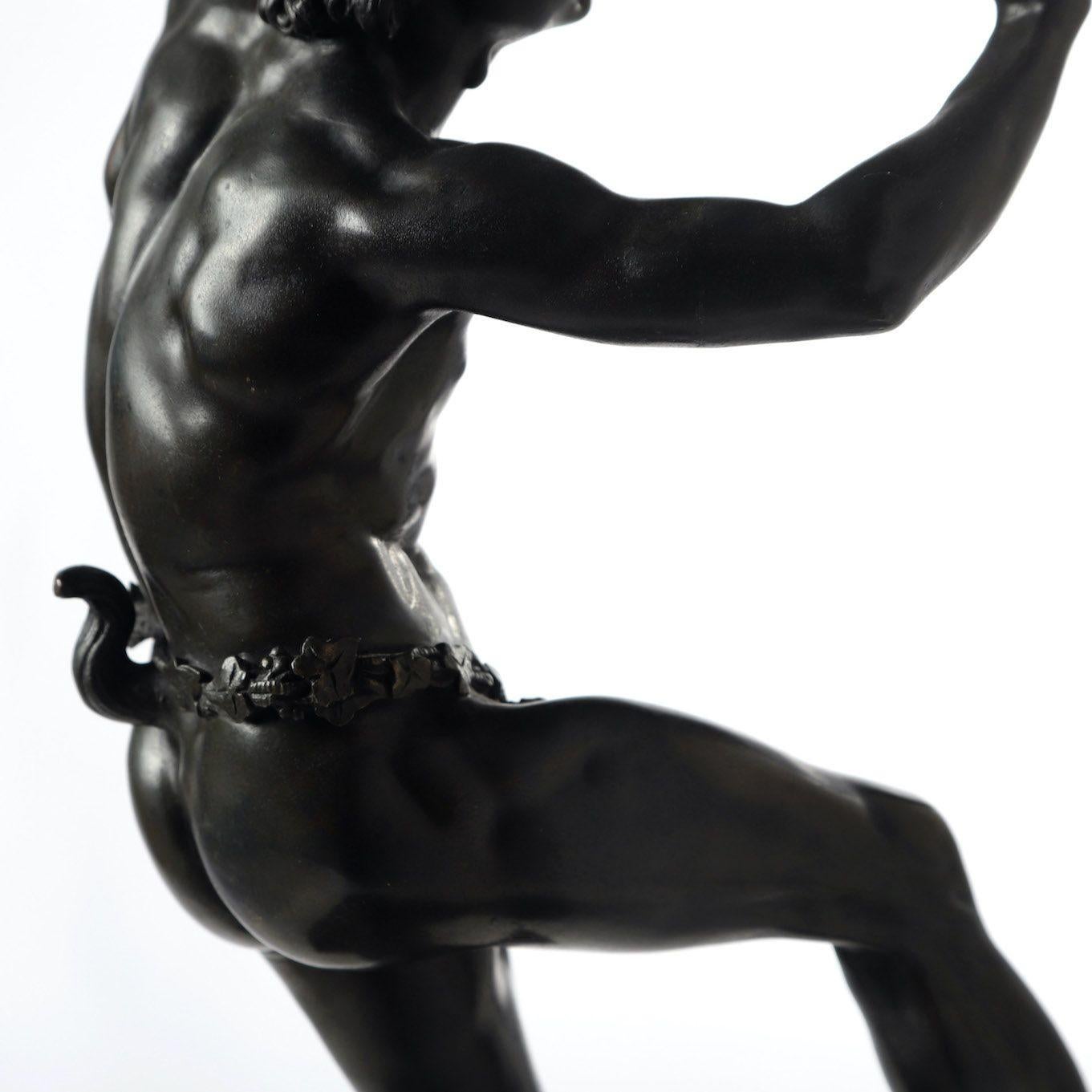 19th c. French Bronze Dancing Faun by Lequesne Eugène-Louis For Sale 4