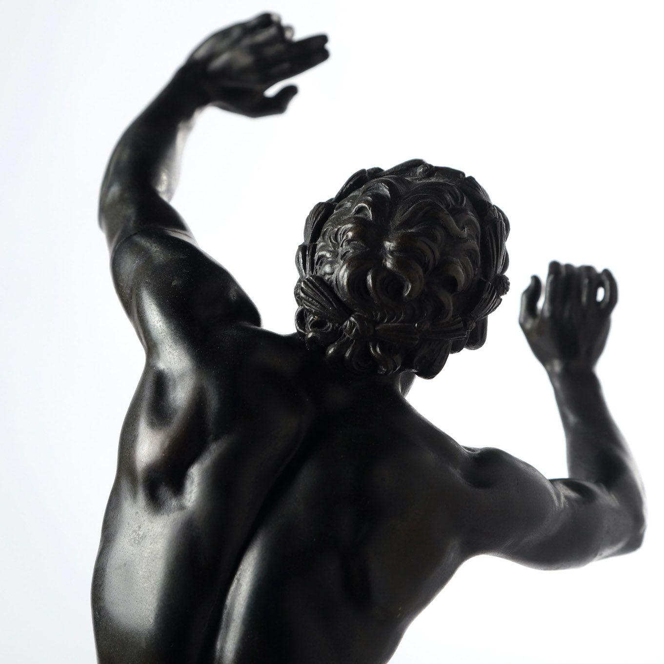 19th c. French Bronze Dancing Faun by Lequesne Eugène-Louis For Sale 5