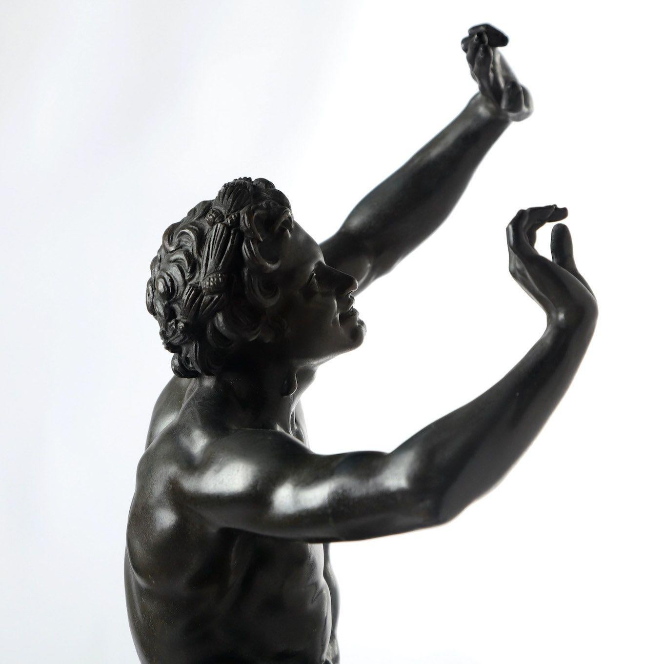 19th c. French Bronze Dancing Faun by Lequesne Eugène-Louis For Sale 7