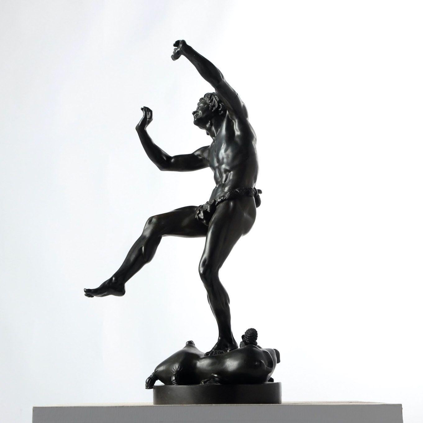 19th c. French Bronze Dancing Faun by Lequesne Eugène-Louis For Sale 8