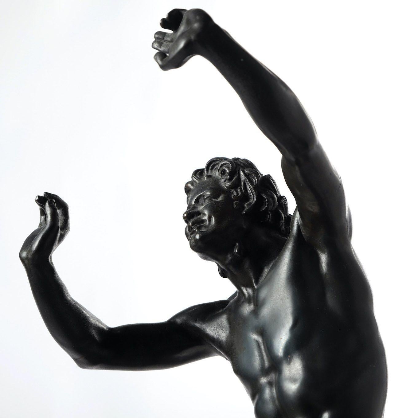 19th c. French Bronze Dancing Faun by Lequesne Eugène-Louis In Excellent Condition For Sale In Wichita, KS